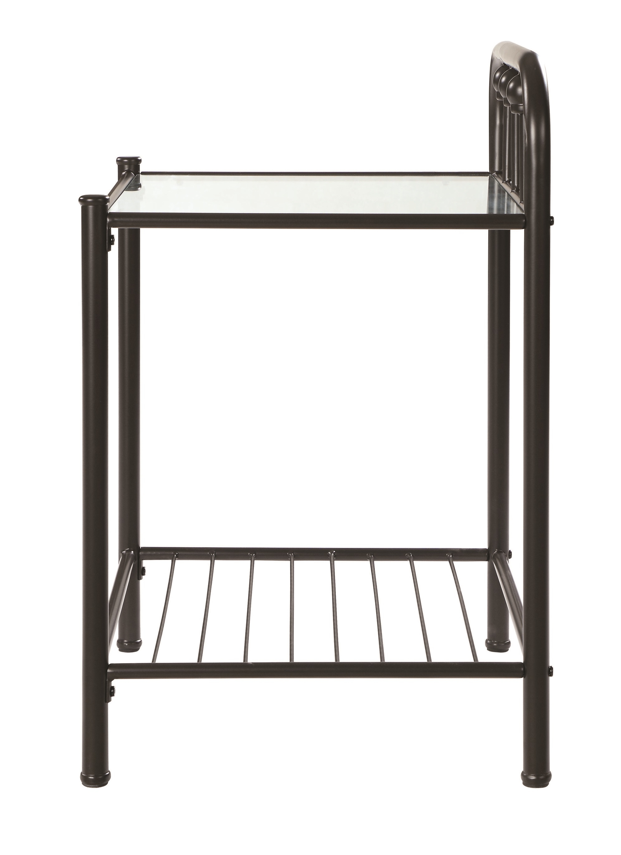 Livingston Metal/Glass Nightstand w/Drawer