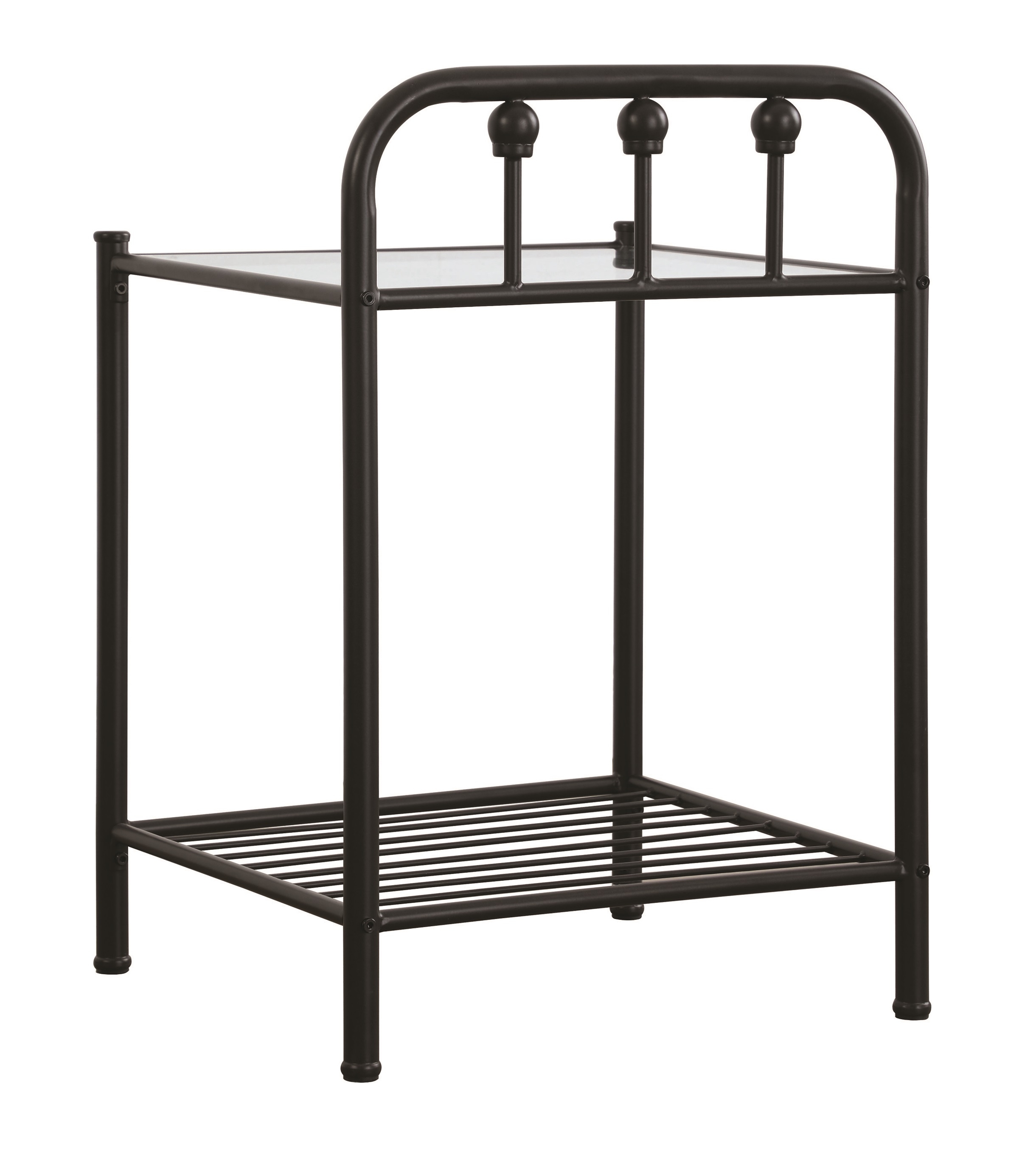 Livingston Metal/Glass Nightstand w/Drawer