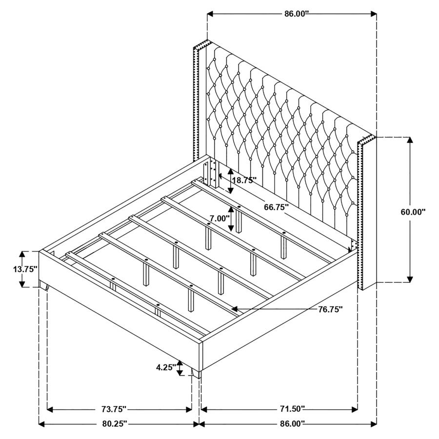 Bancroft Fabric Demi-wing Bed