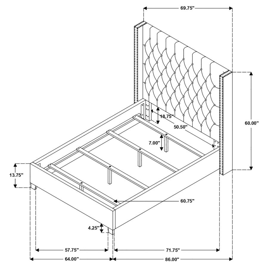 Bancroft Fabric Demi-wing Bed
