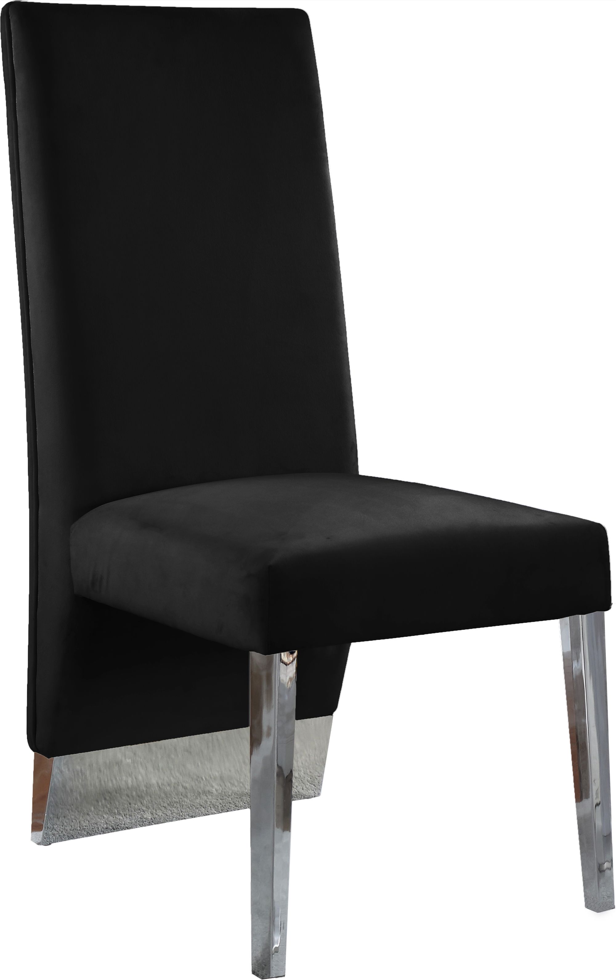 Porsha Velvet Dining Chair with Chrome Metal Legs