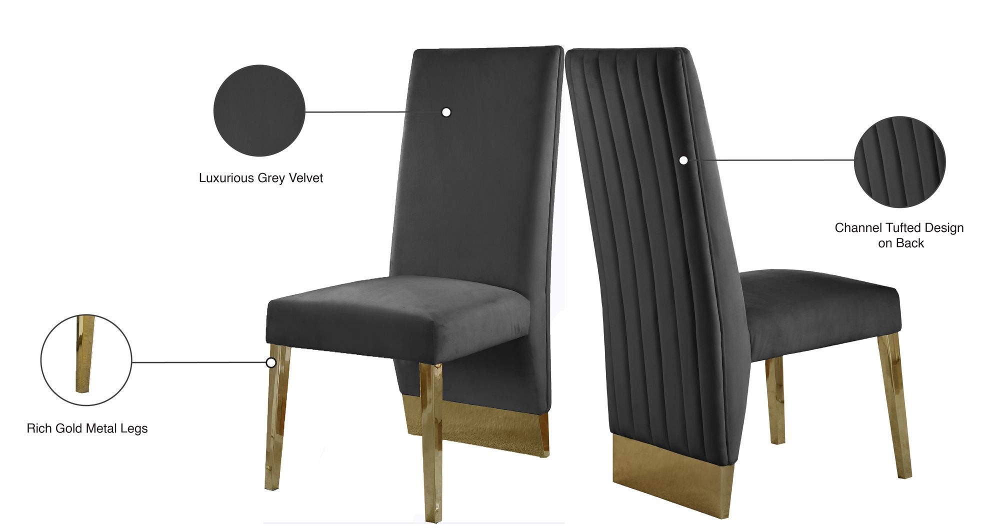 Porsha Dining Chair with Metal Legs