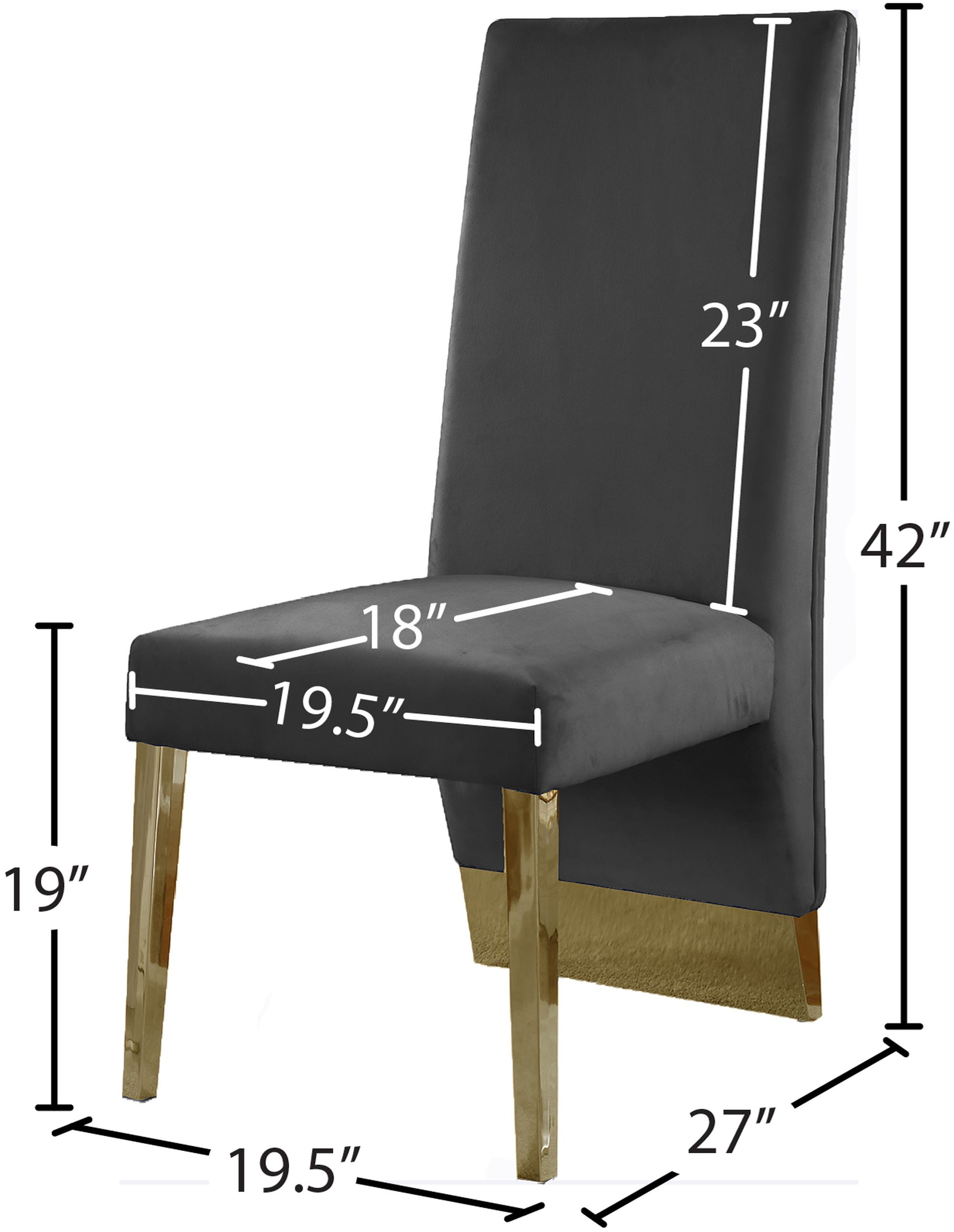 Porsha Dining Chair with Metal Legs