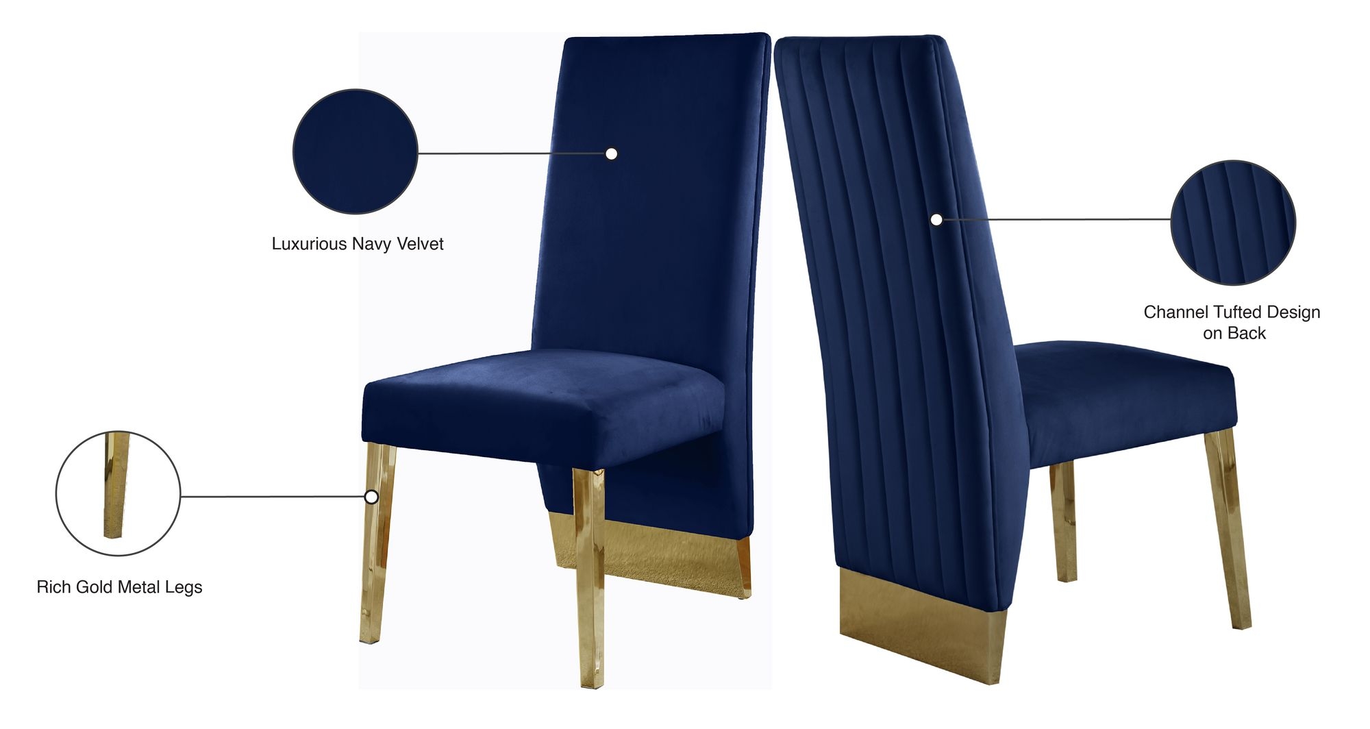 Porsha Dining Chair with Metal Legs