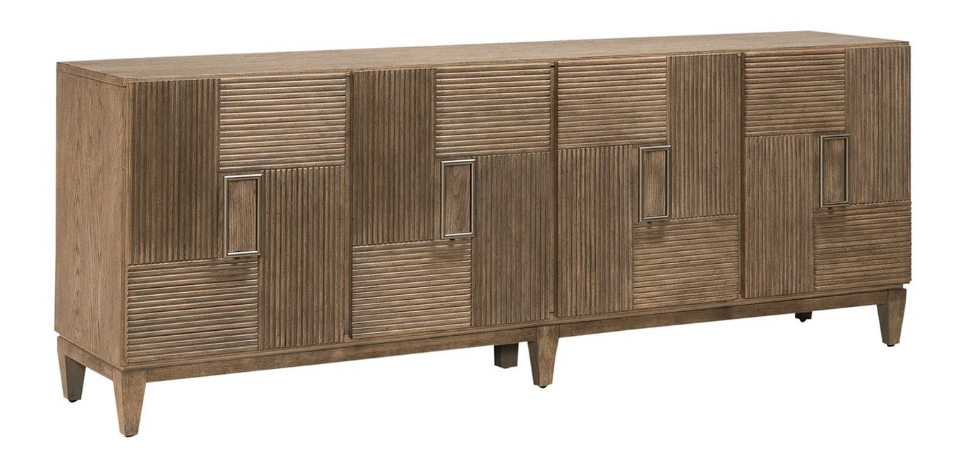 Serenity Wood 82-Inch Accent TV Console w/4 Doors