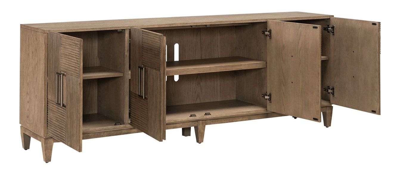 Serenity Wood 82-Inch Accent TV Console w/4 Doors