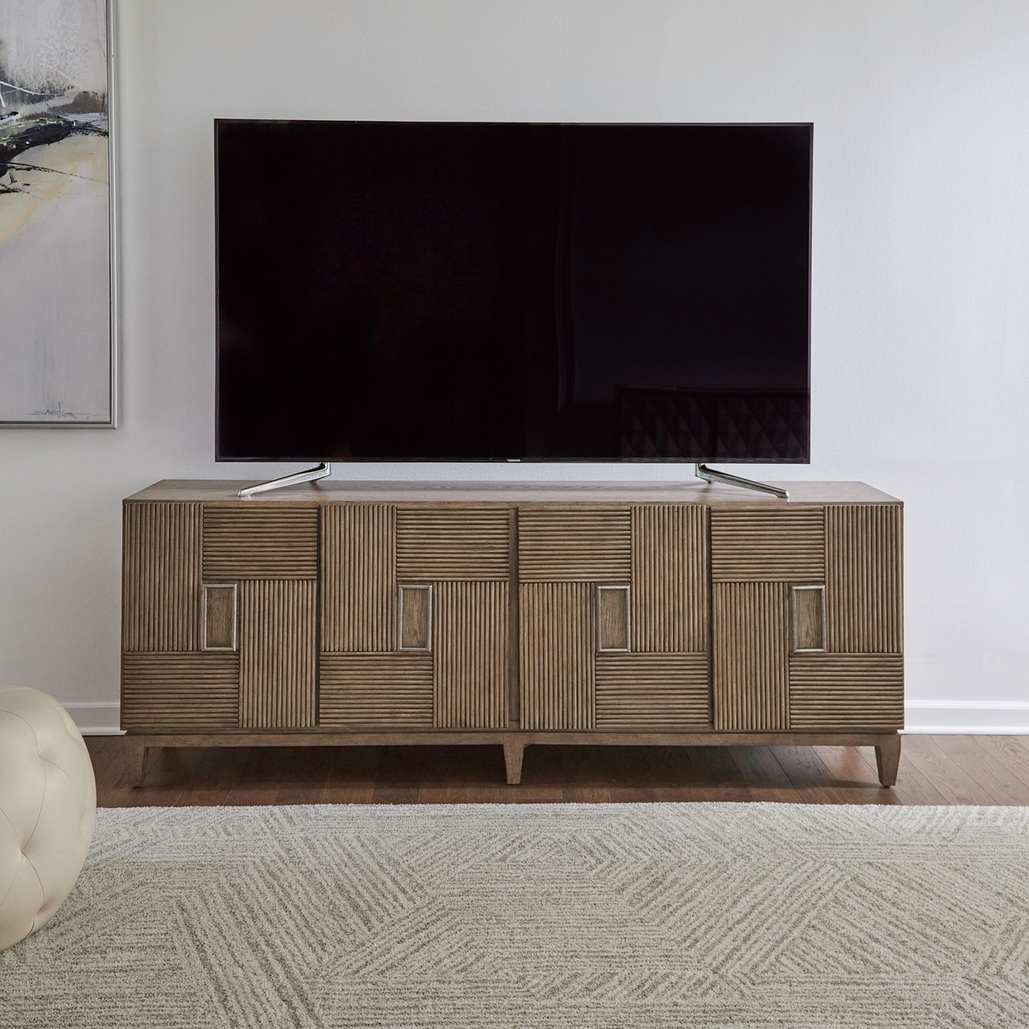 Serenity Wood 82-Inch Accent TV Console w/4 Doors