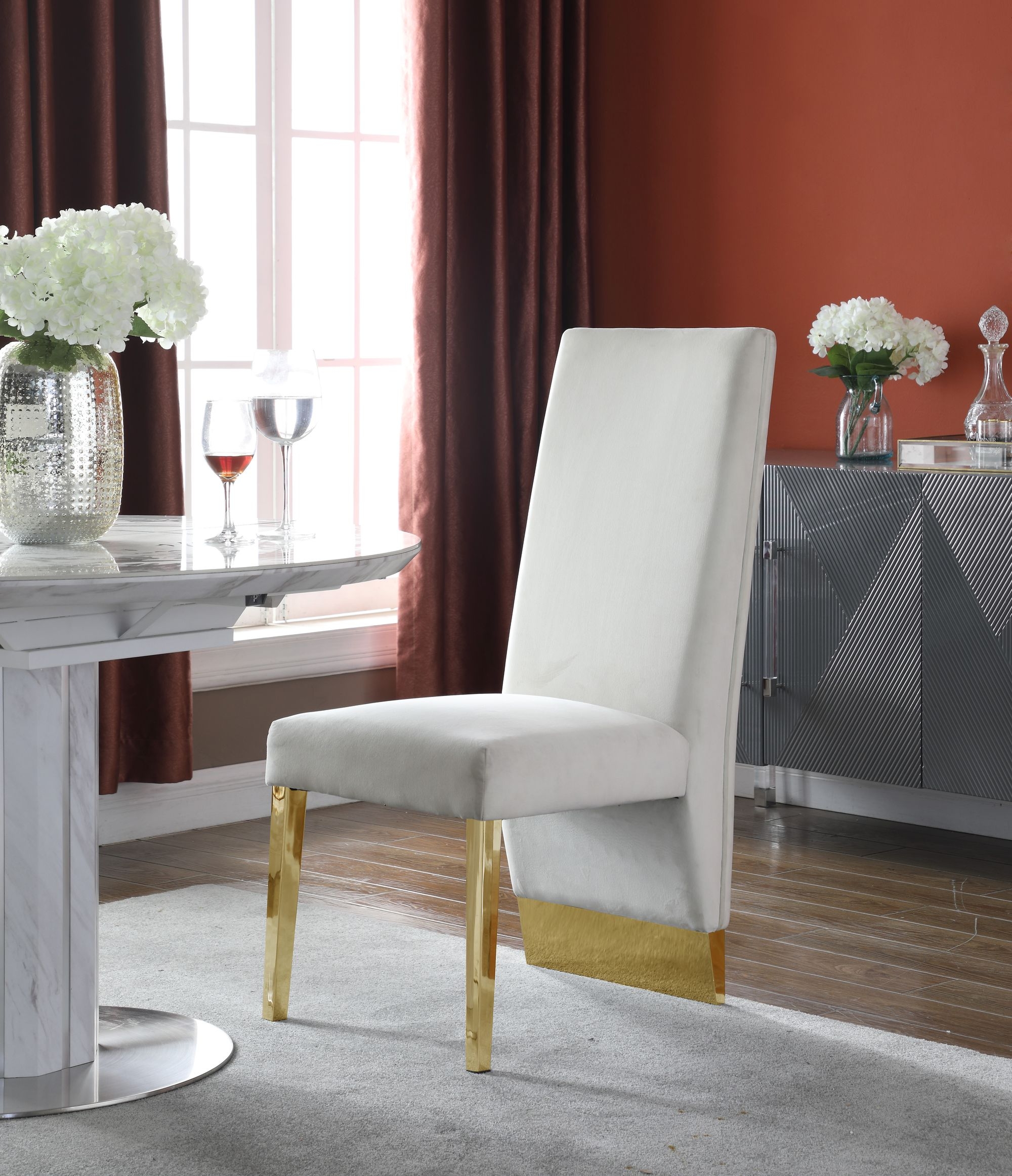 Porsha Dining Chair with Metal Legs