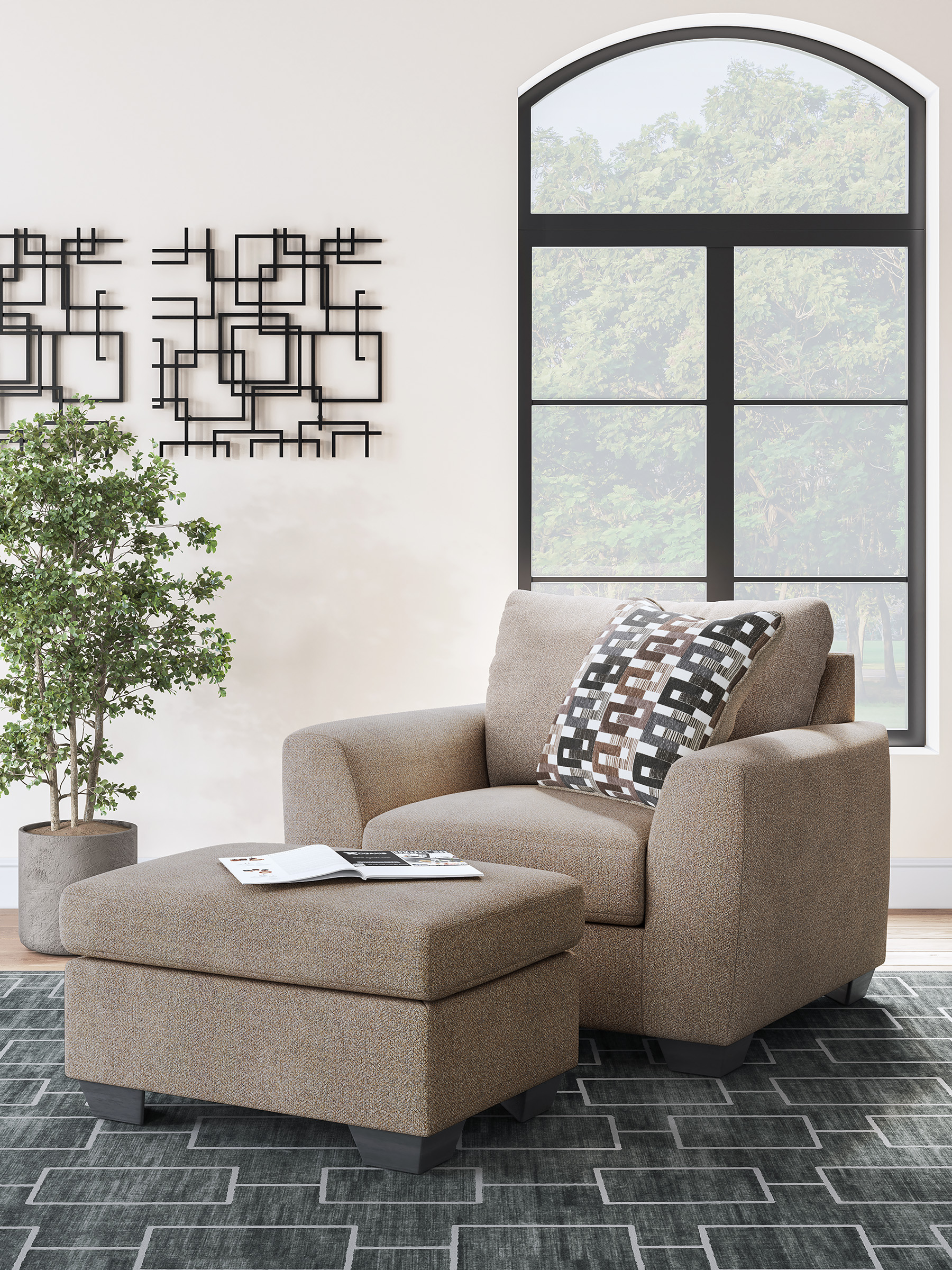 Triston-Peaks Polyester Chair & a Half