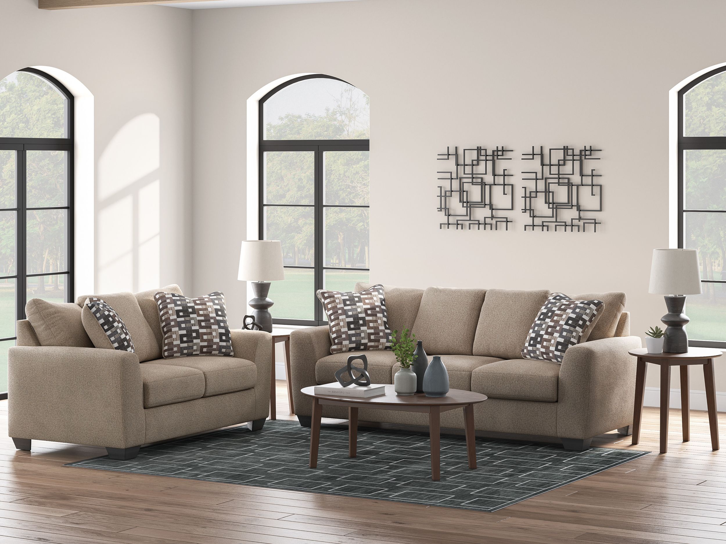 Triston-Peaks Polyester Living Room Set