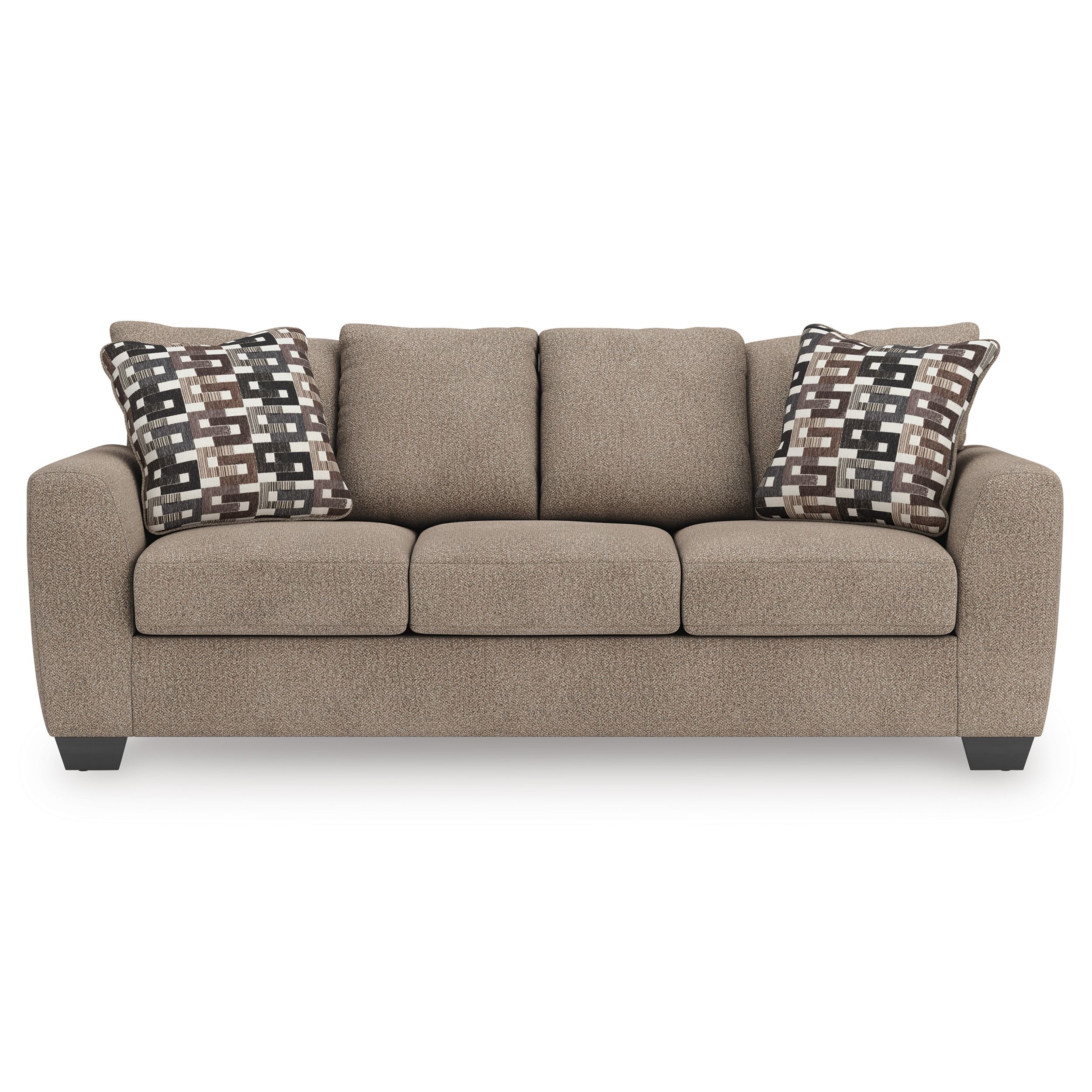 Triston-Peaks Transitional Sofa | Suede-Like Fabric & Accent Pillows