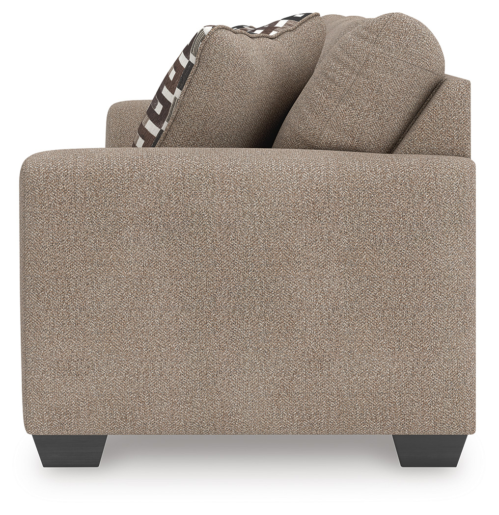 Triston-Peaks Transitional Sofa | Suede-Like Fabric & Accent Pillows