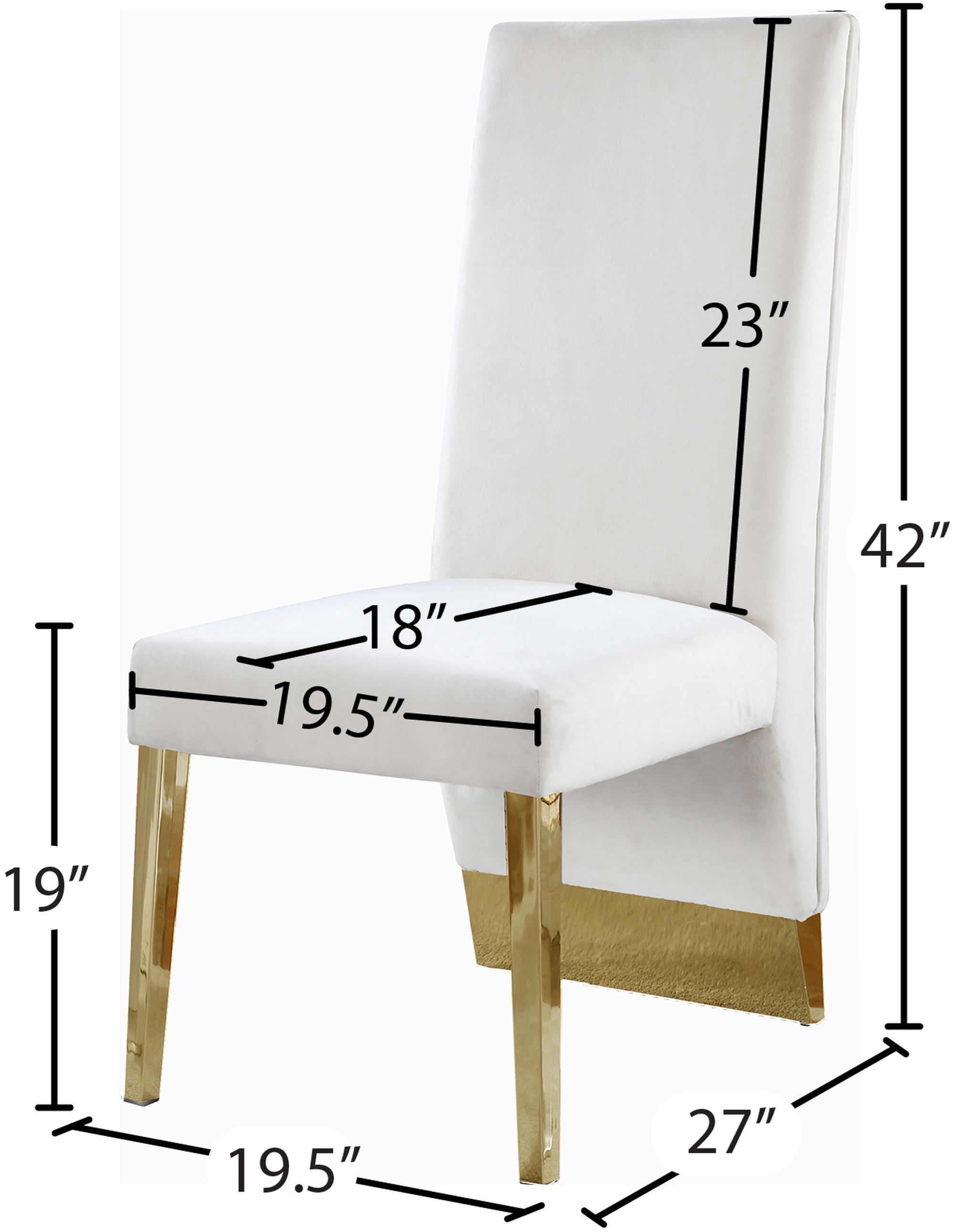 Porsha Dining Chair with Metal Legs