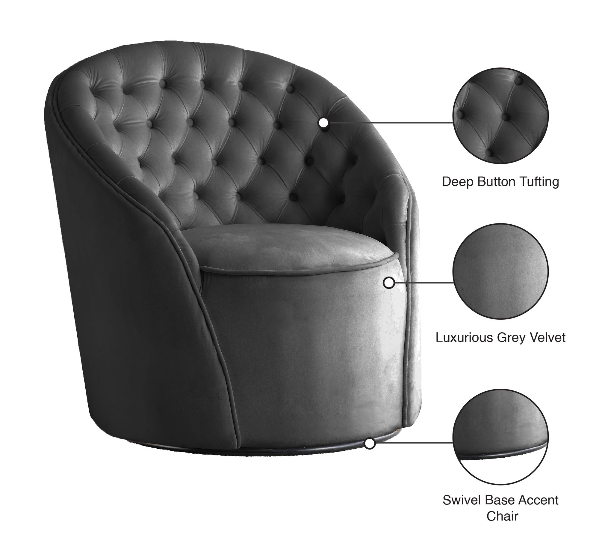 Alessio Velvet Accent Chair