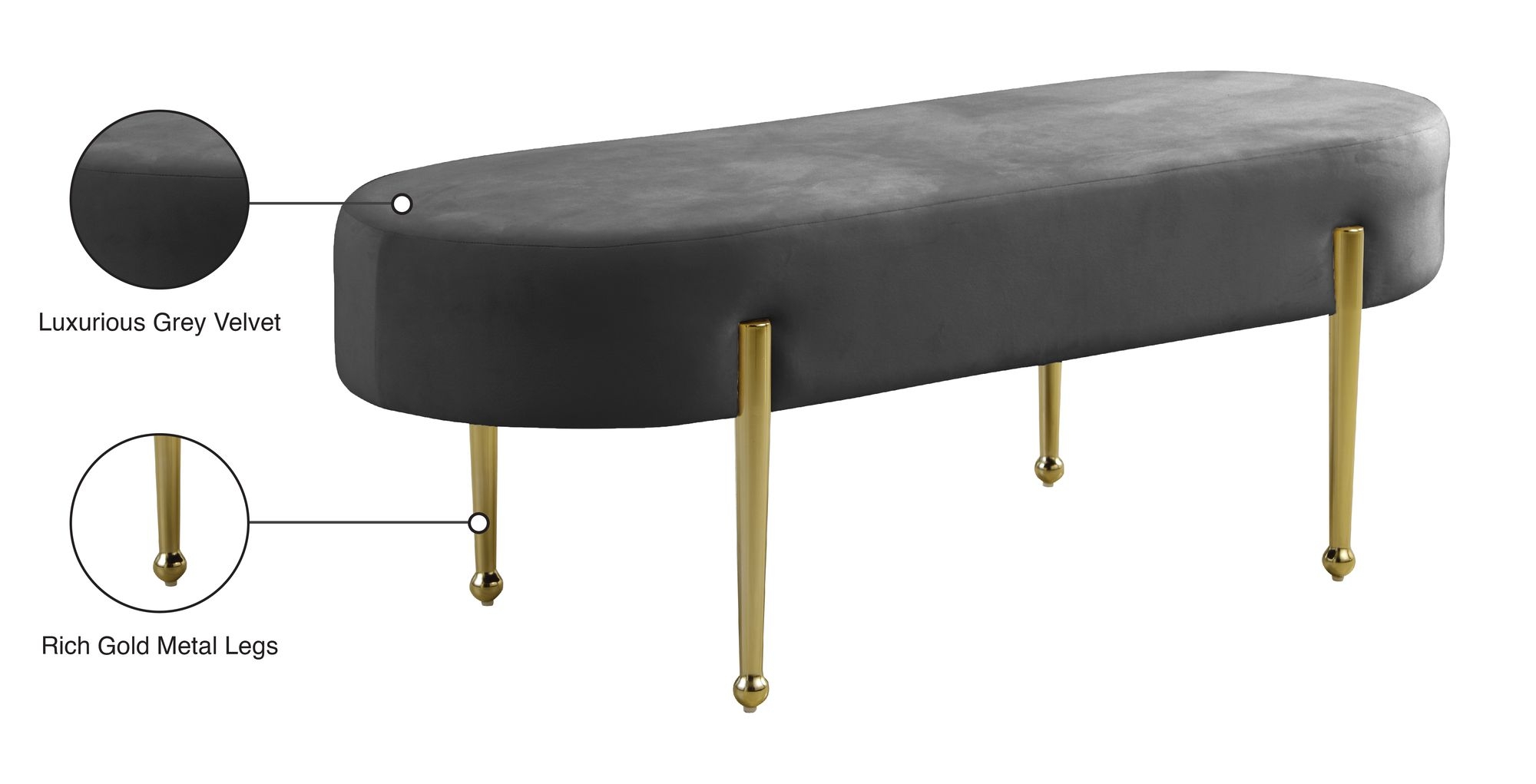 Gia Velvet Bench