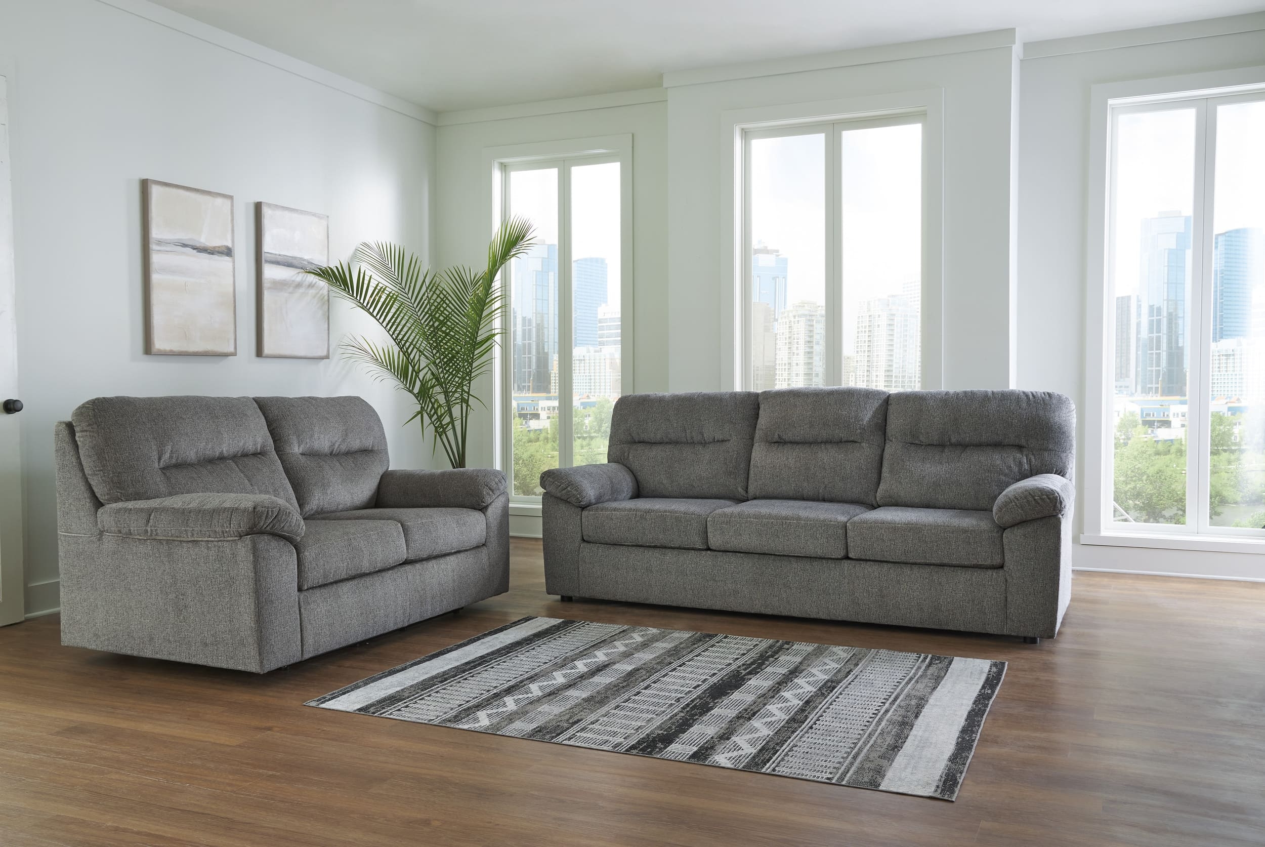 Ashley Bindura Polyester Glider Sofa And Loveseat