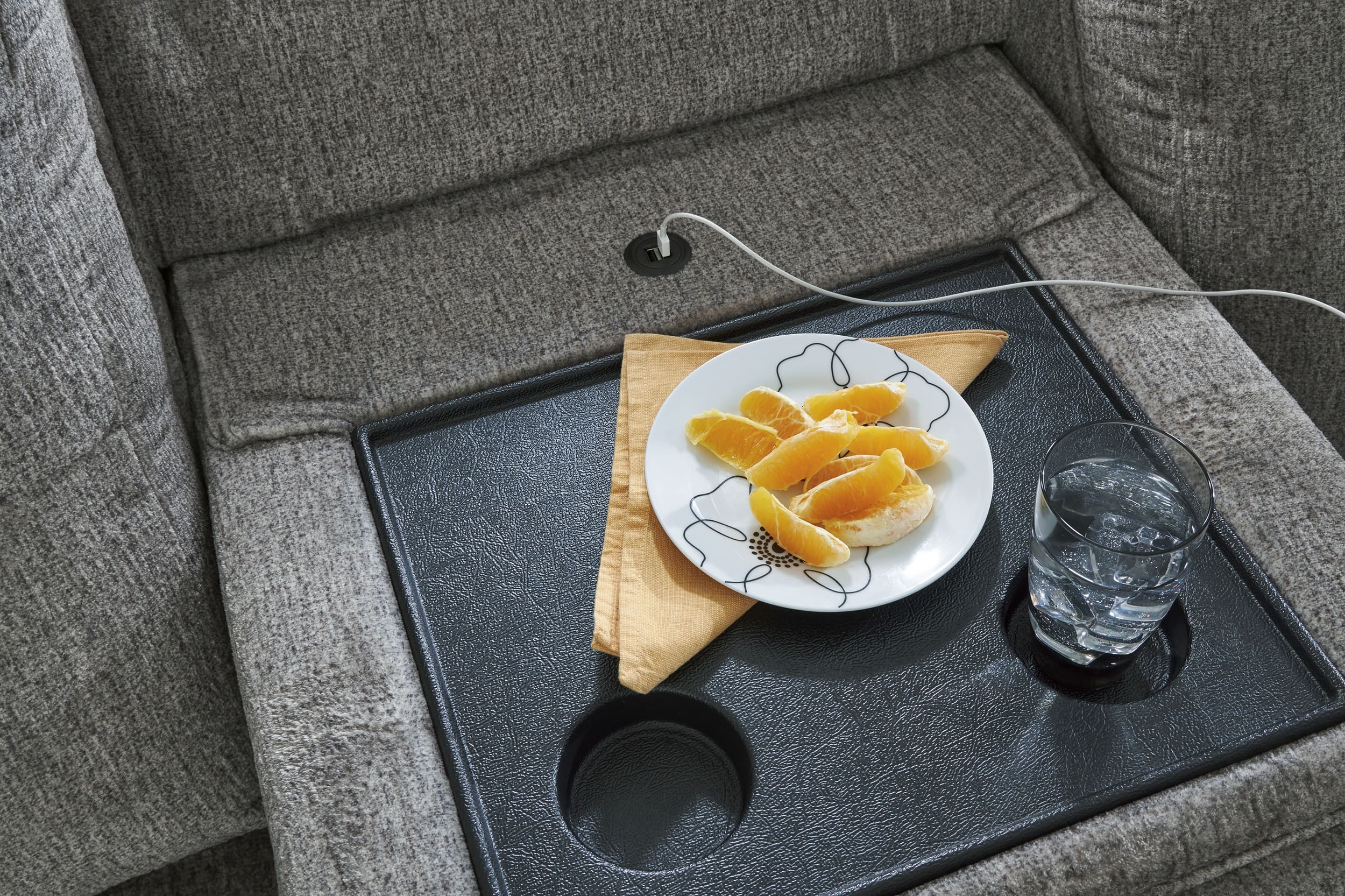 Bindura Polyester Dual Power Chair Table set