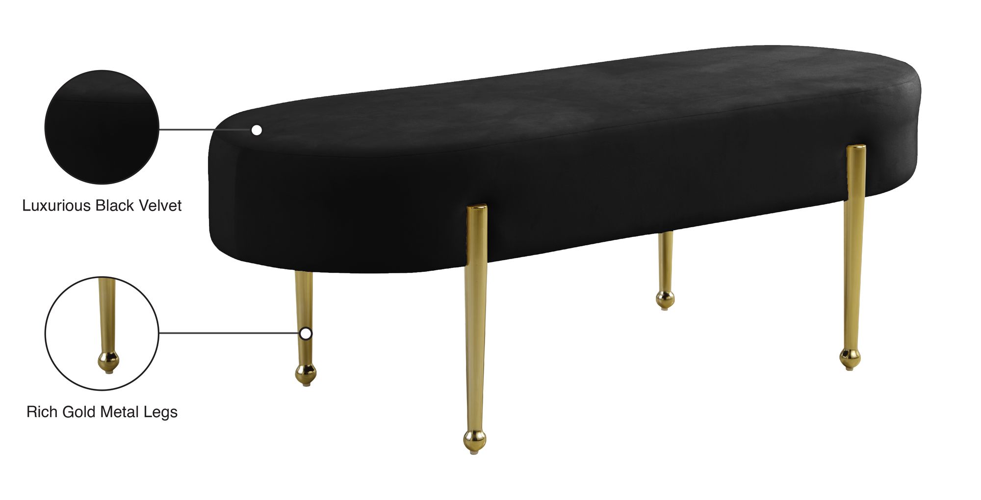 Gia Velvet Bench
