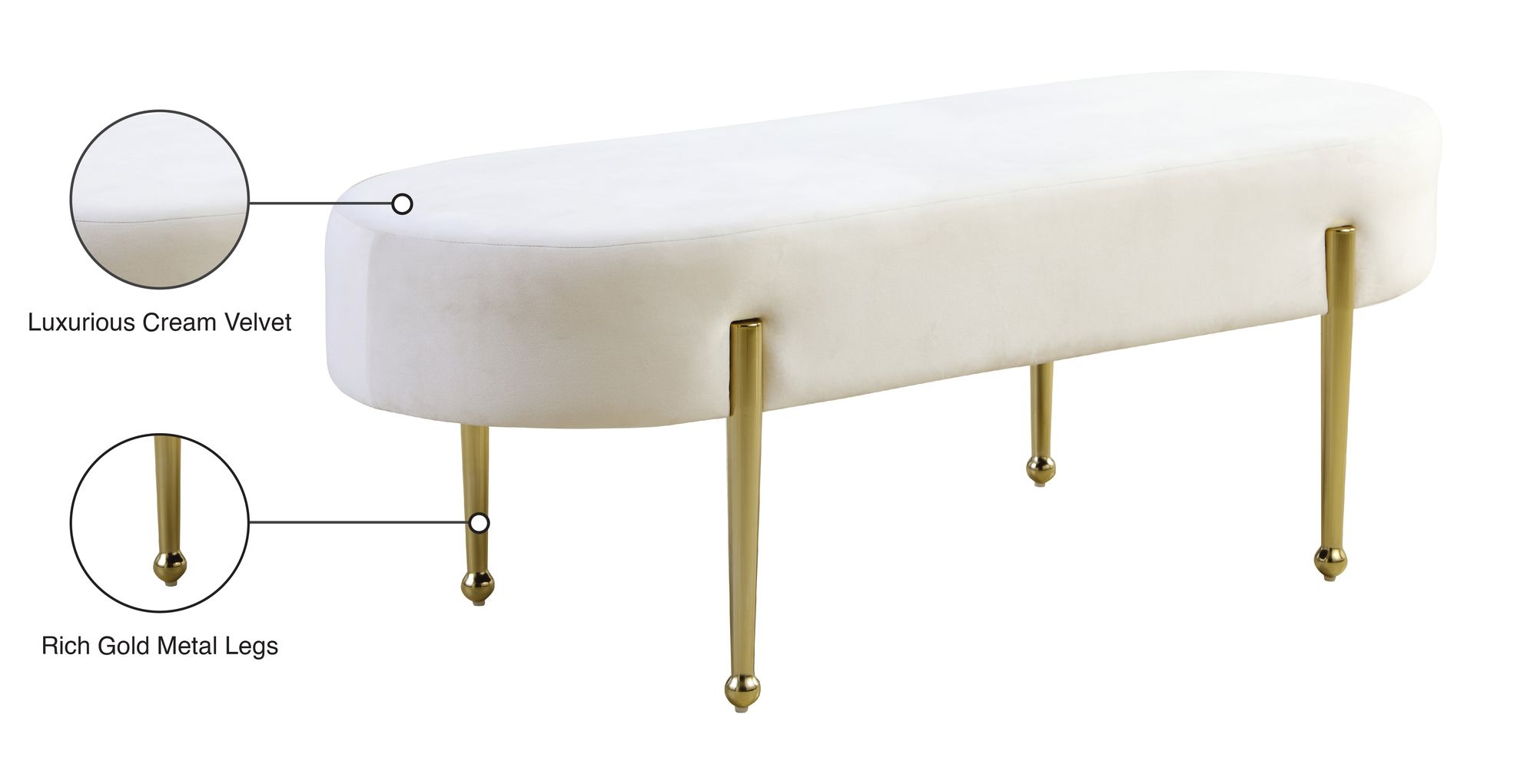 Gia Velvet Bench