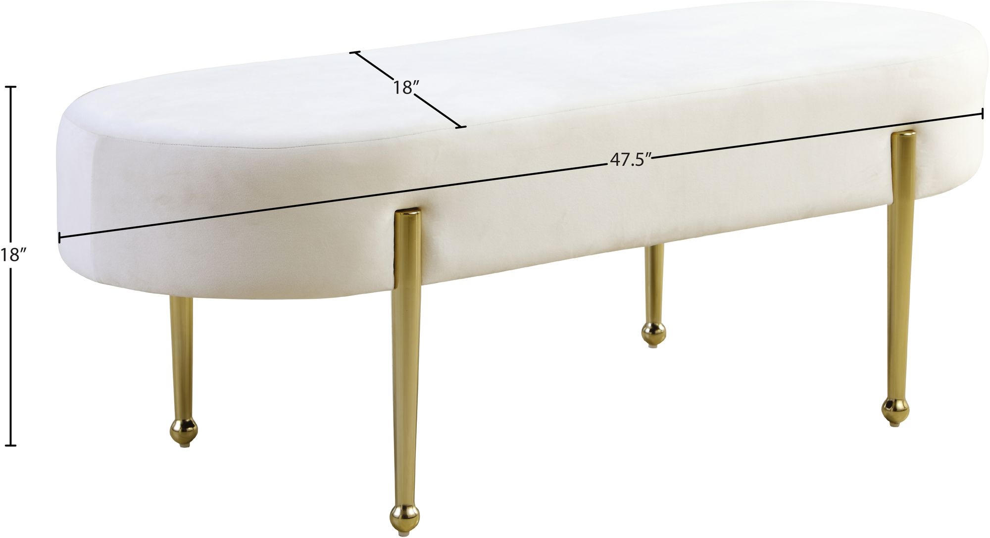 Gia Velvet Bench