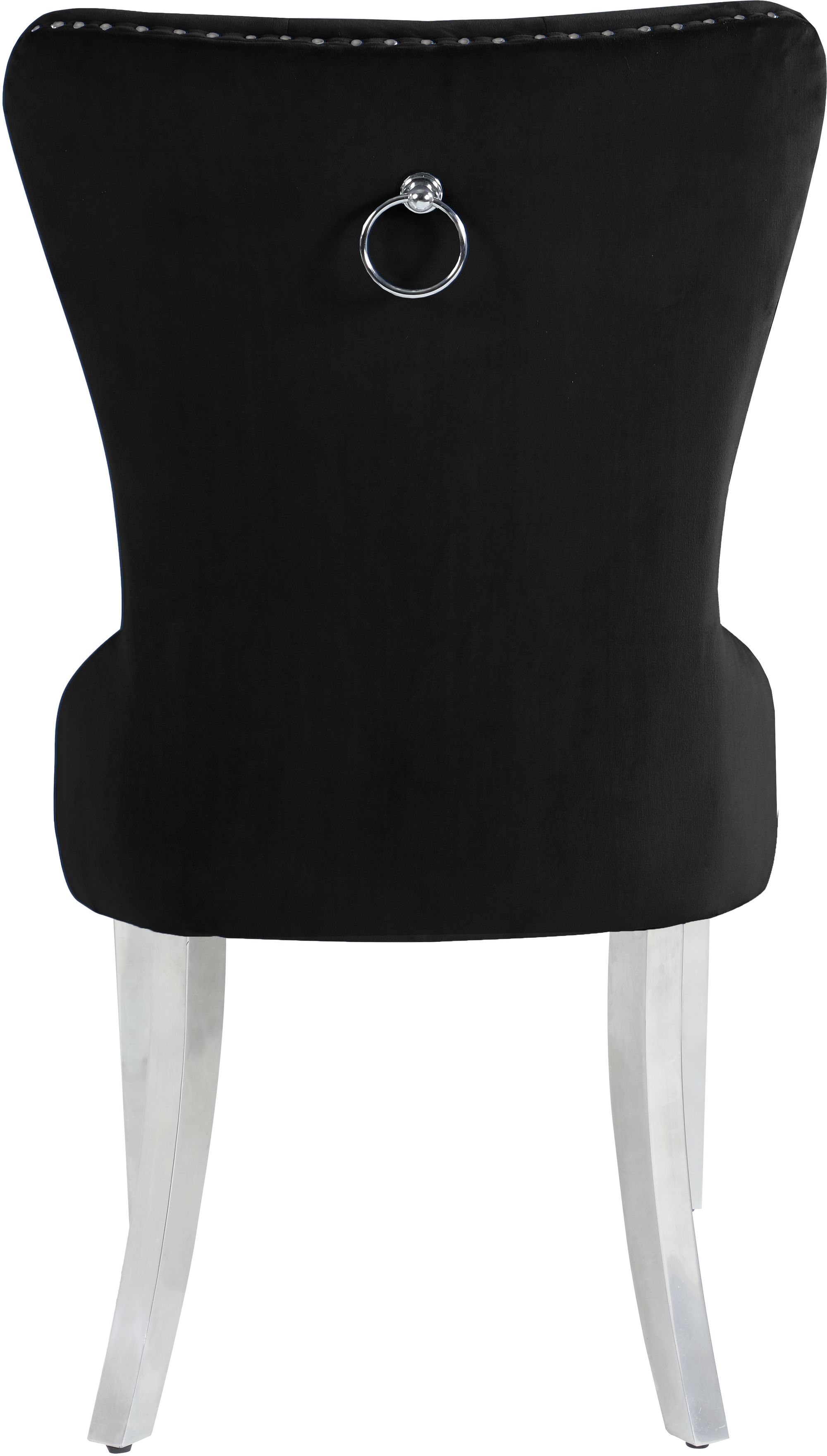 Carmen Velvet Dining Chair with Chrome Metal Legs