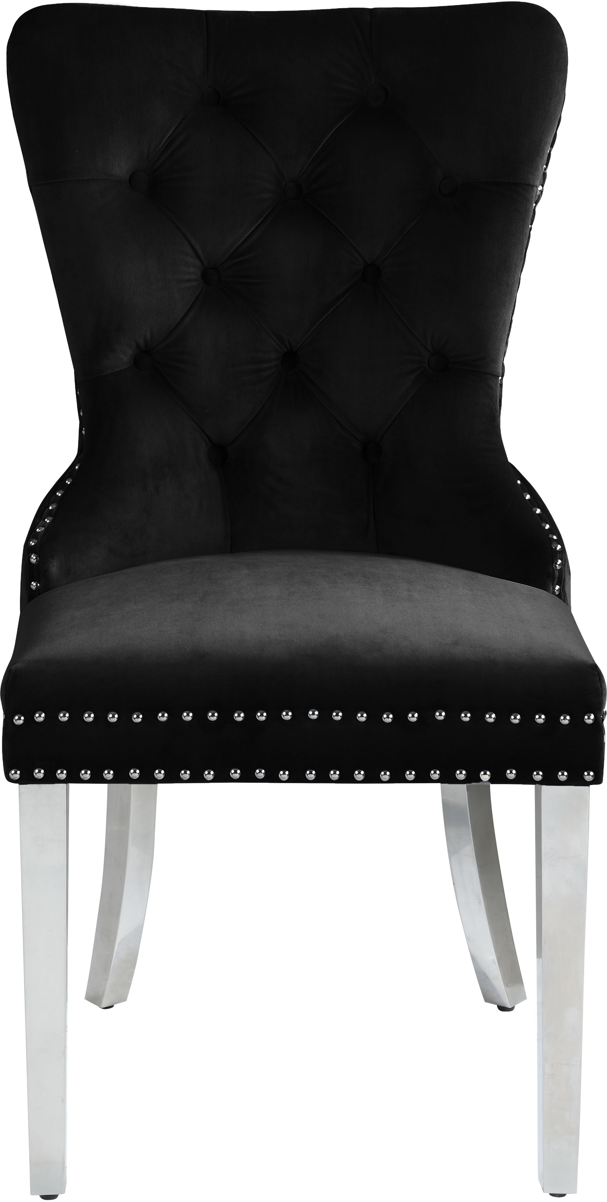 Carmen Velvet Dining Chair with Chrome Metal Legs