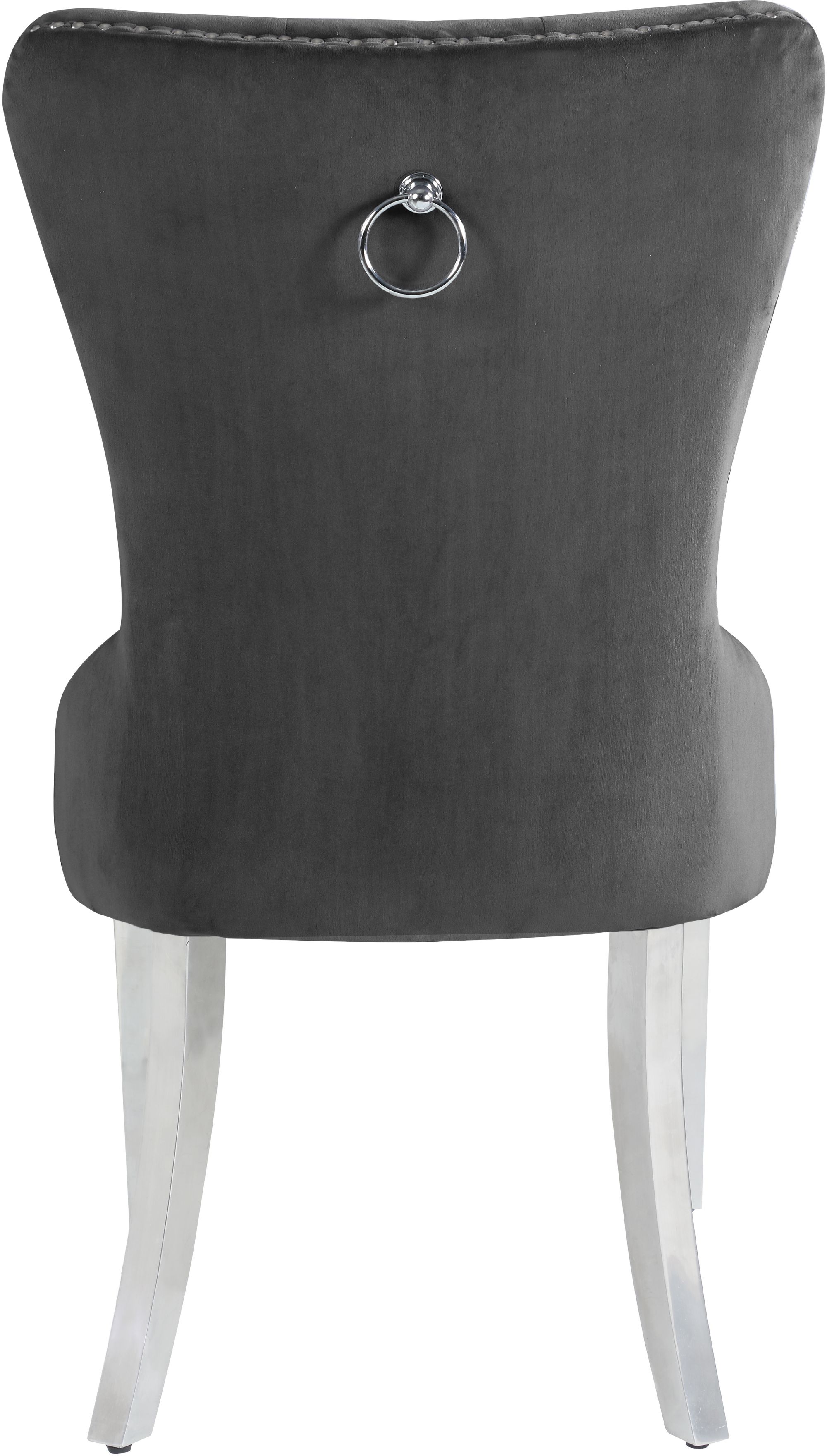 Carmen Velvet Dining Chair with Chrome Metal Legs