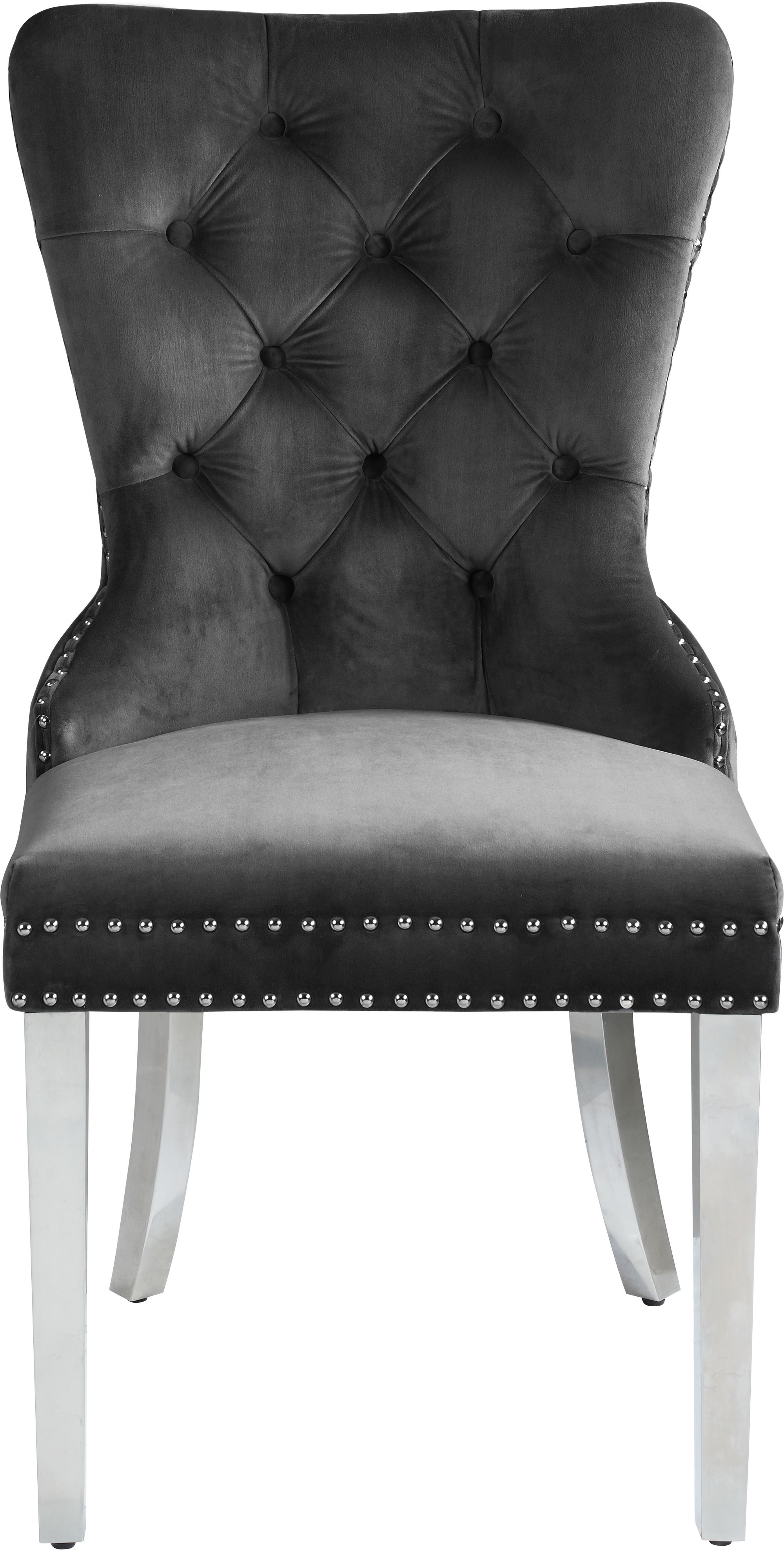 Carmen Velvet Dining Chair with Chrome Metal Legs