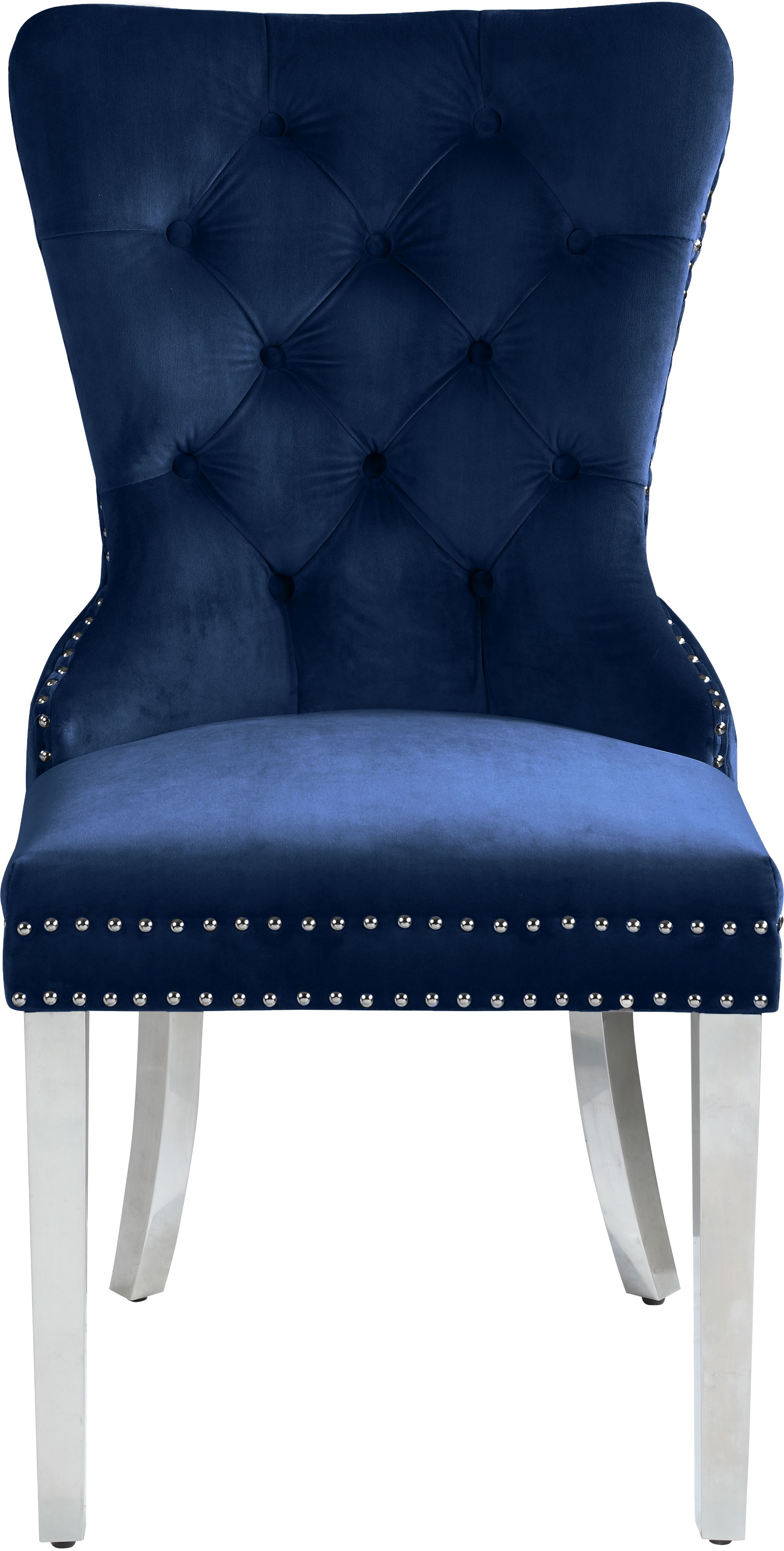 Carmen Velvet Dining Chair with Chrome Metal Legs