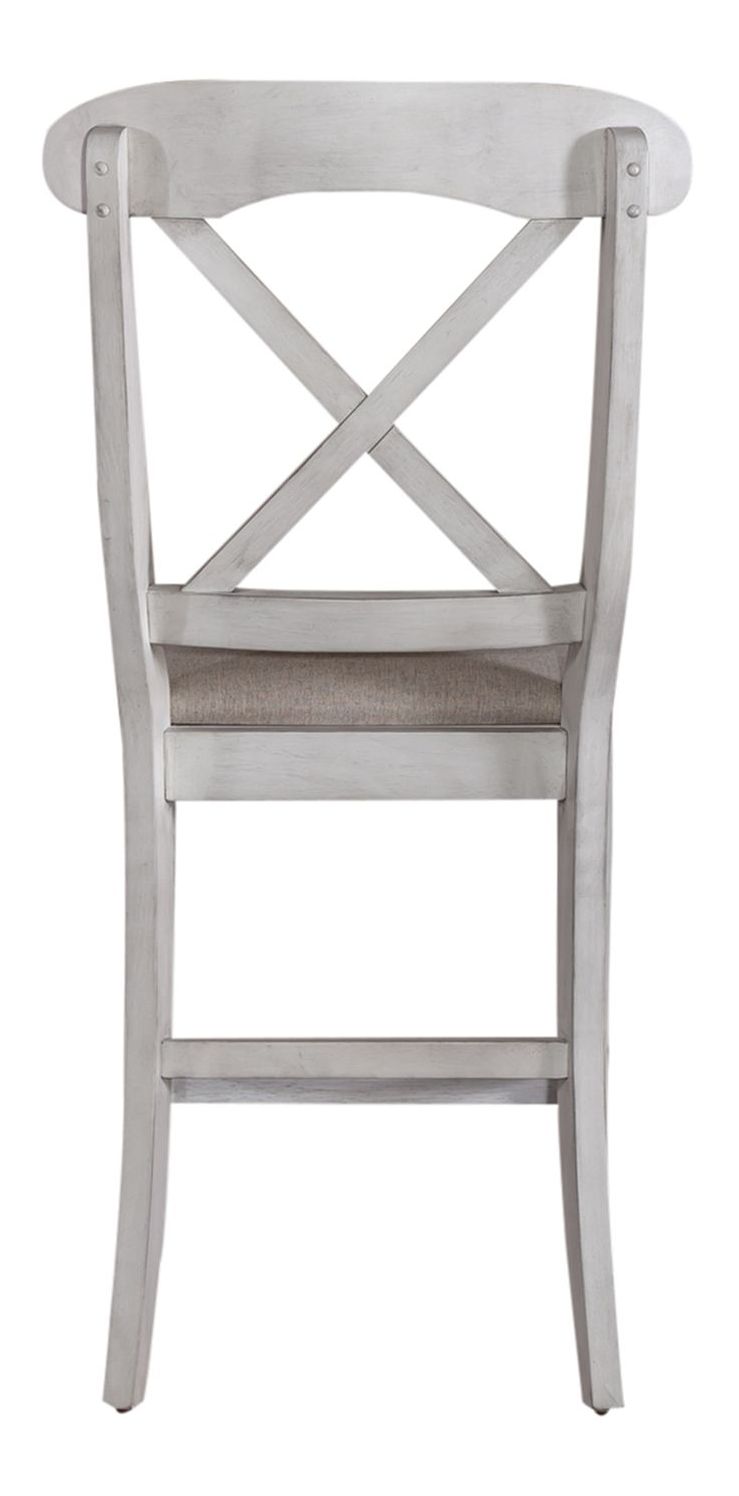 Ocean Isle Linen/Wood X Back Counter Chair