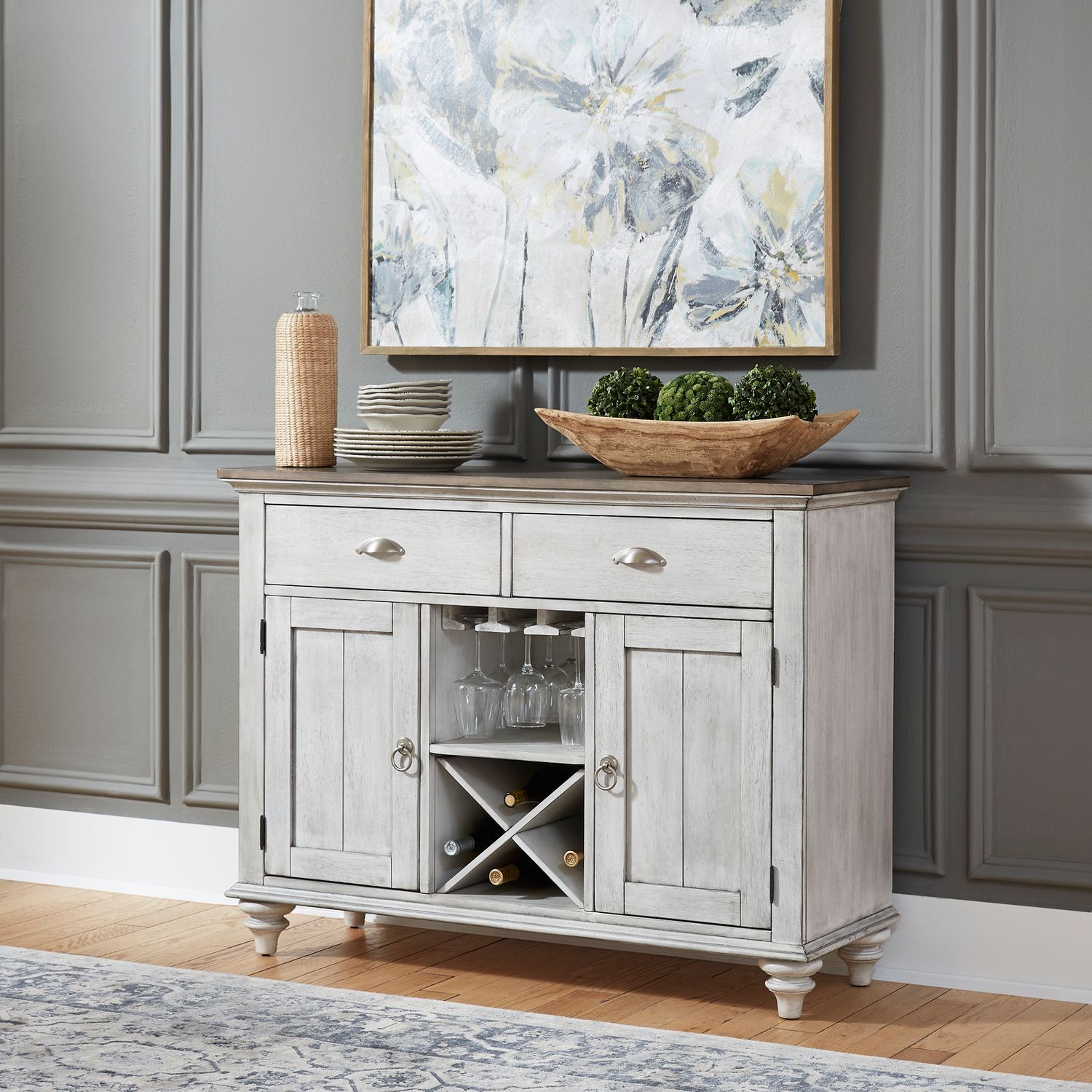Ocean Isle Extendable Gathering Set | Antique White & Pine