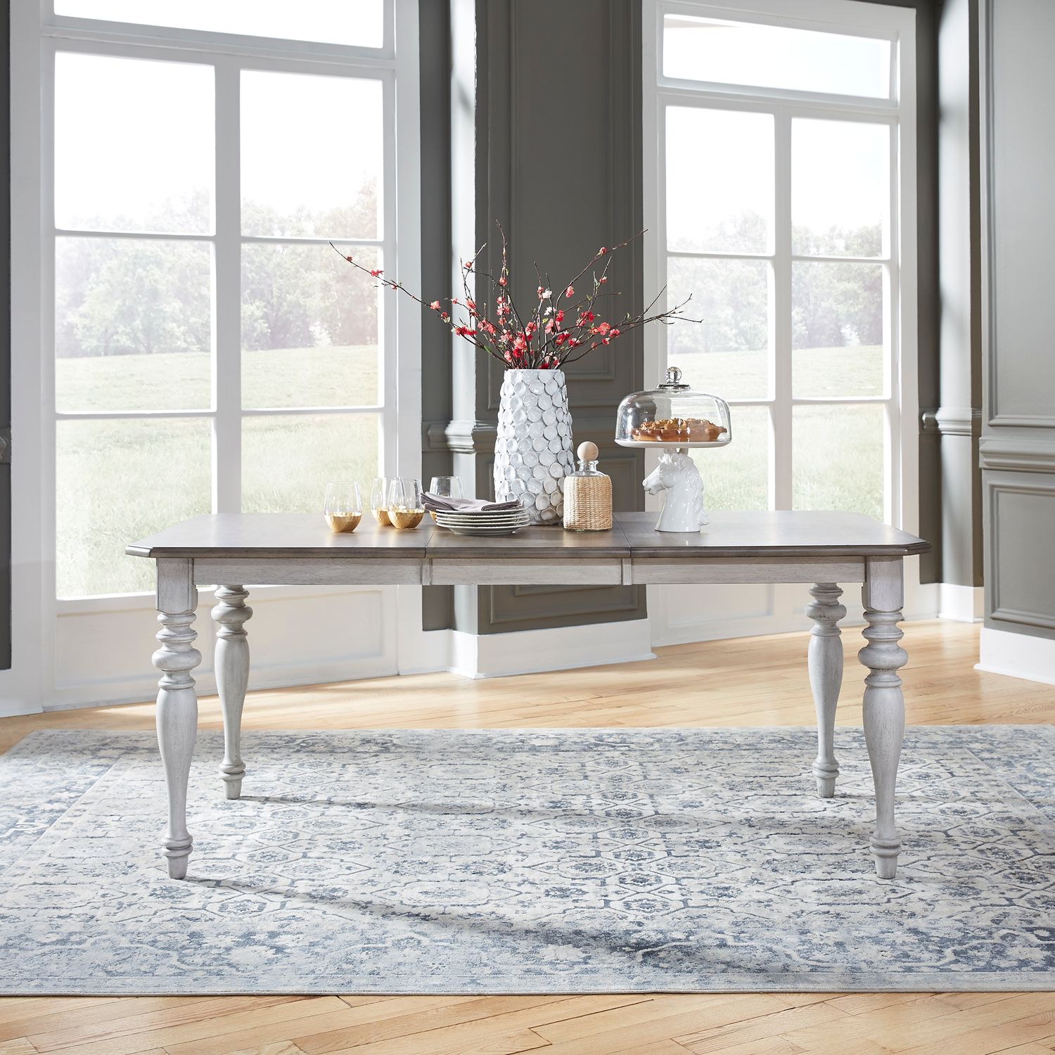 Ocean Isle Rectangular Wood Extendable Dining Table