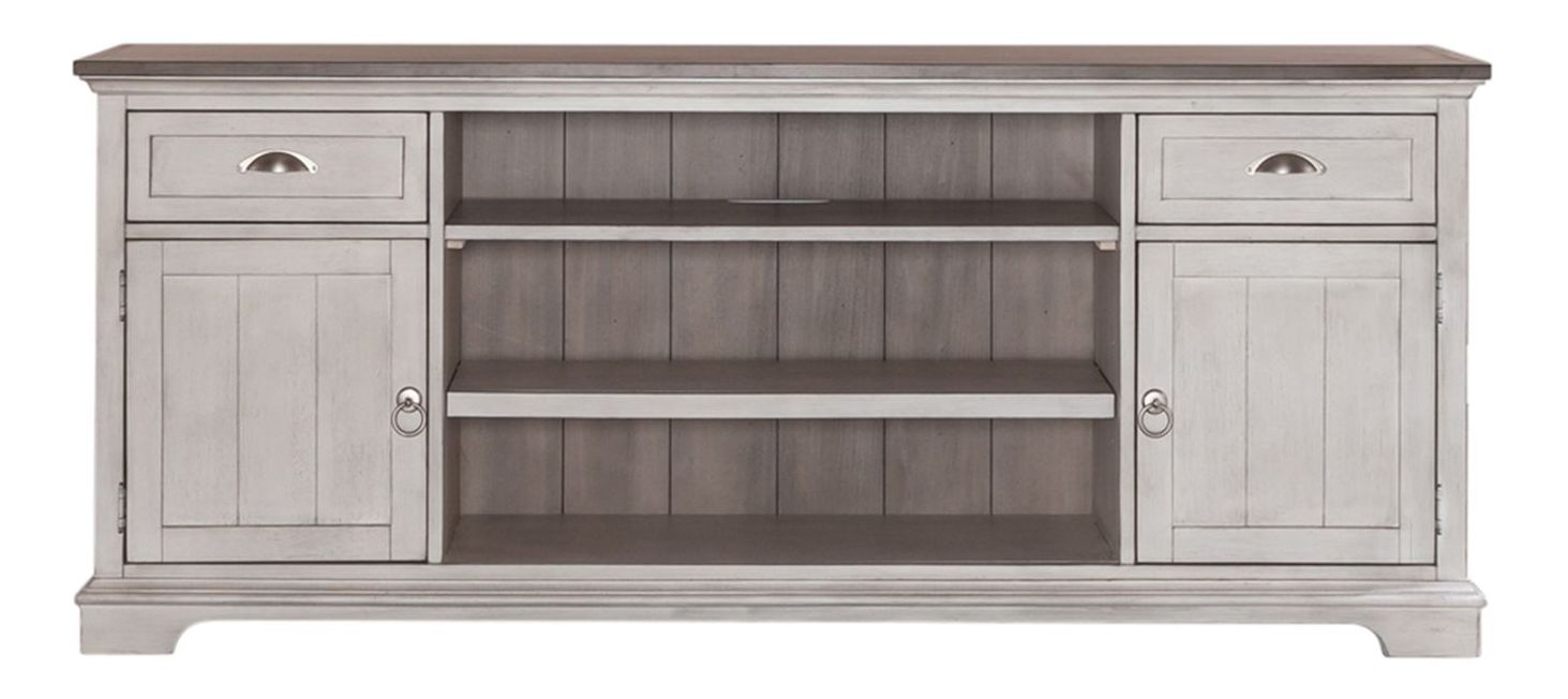 Ocean Isle Wood 72-Inch Entertainment TV Stand w/2 Drawers & 2 Doors