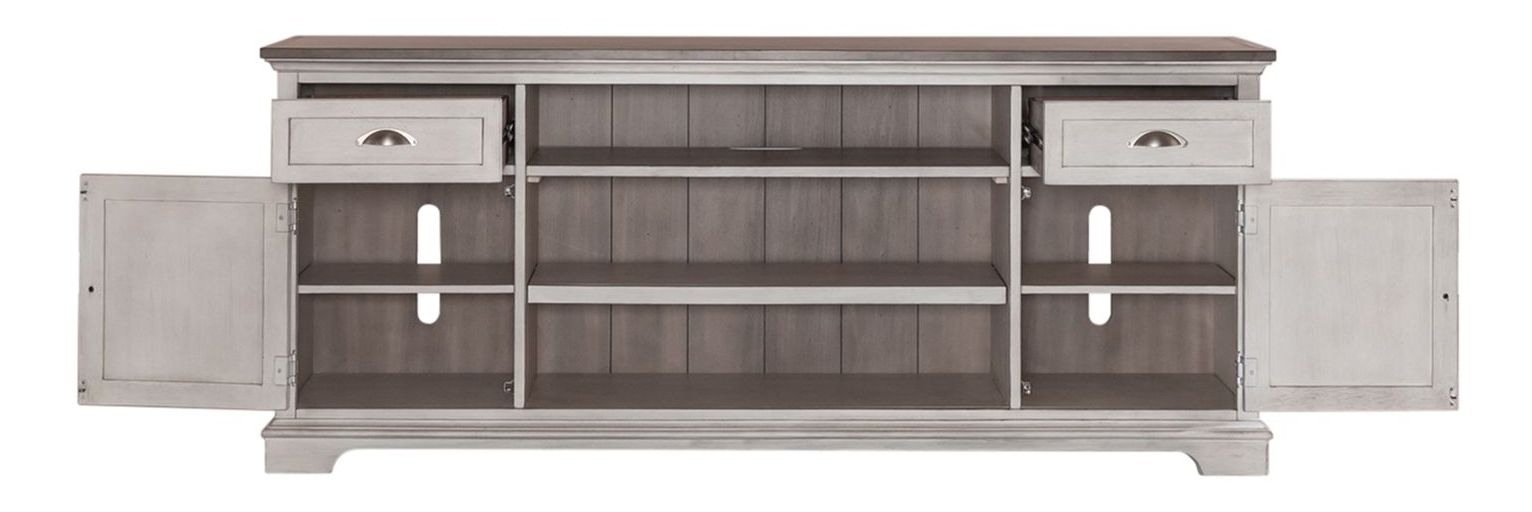Ocean Isle Wood 72-Inch Entertainment TV Stand w/2 Drawers & 2 Doors