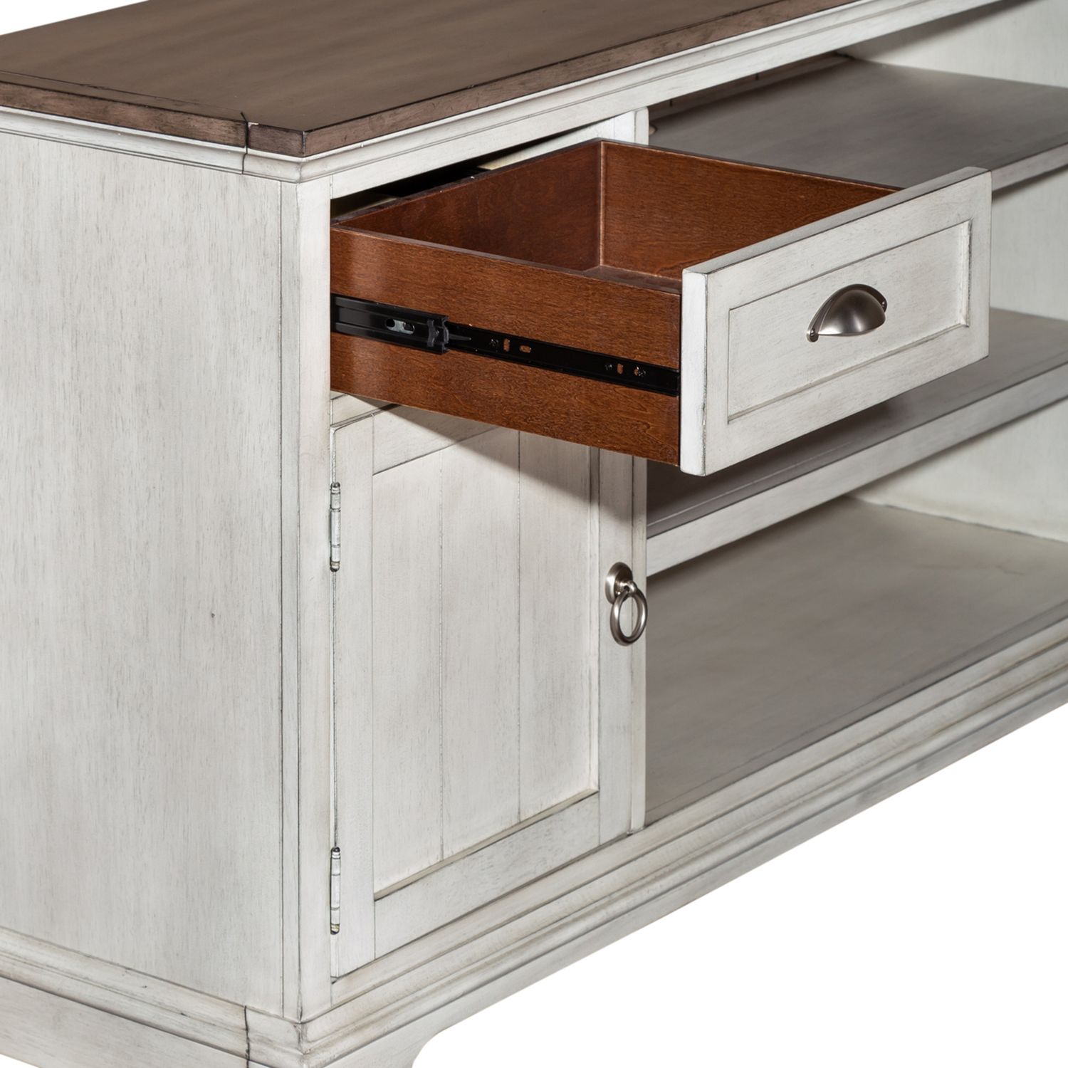 Ocean Isle Wood 72-Inch Entertainment TV Stand w/2 Drawers & 2 Doors