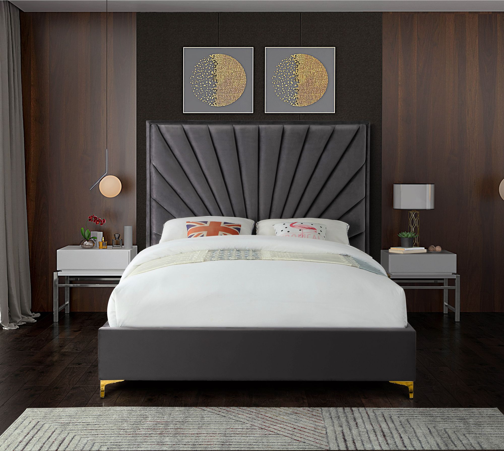 Eclipse Velvet Full Size Bed