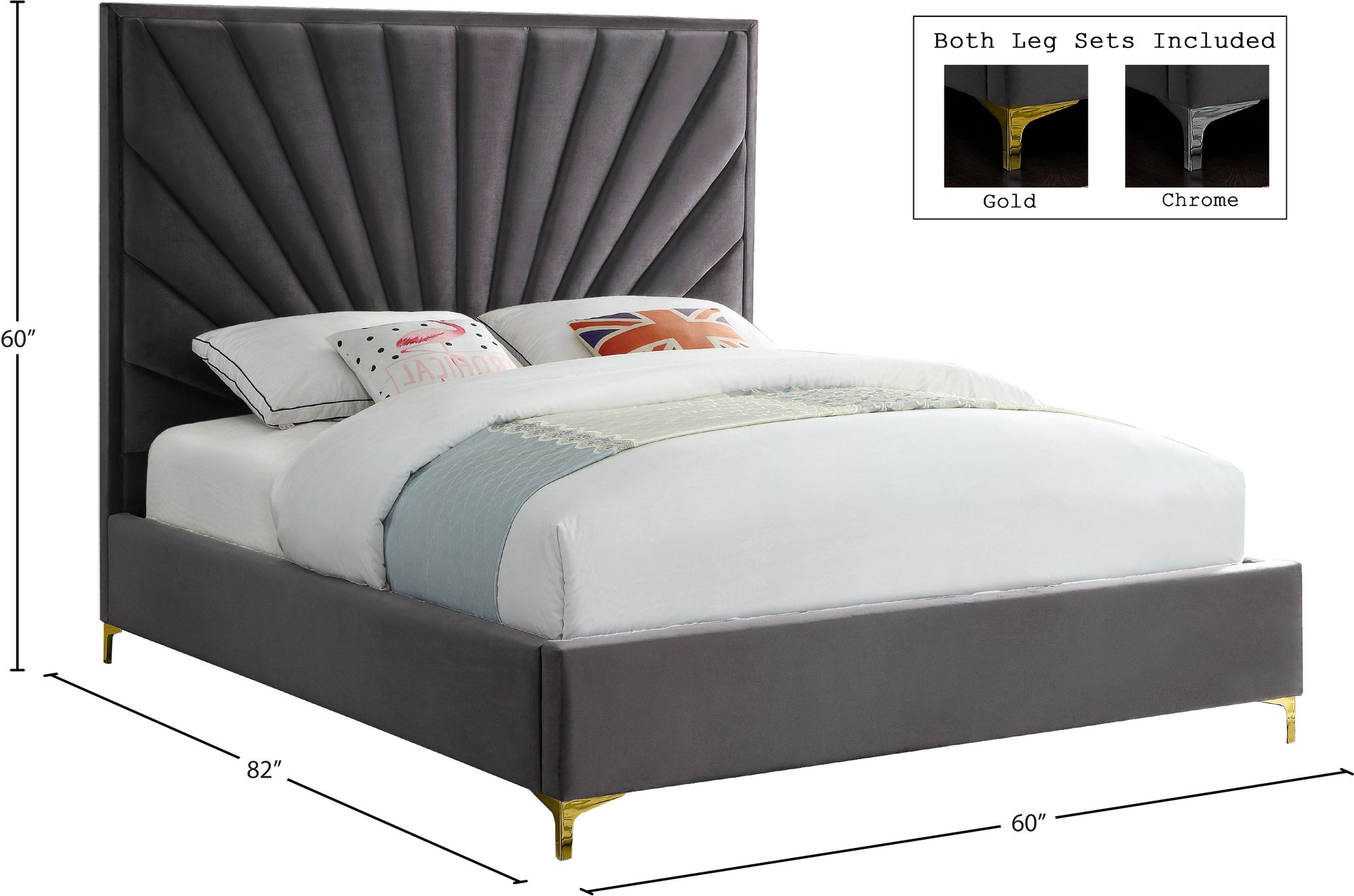 Eclipse Velvet Full Size Bed