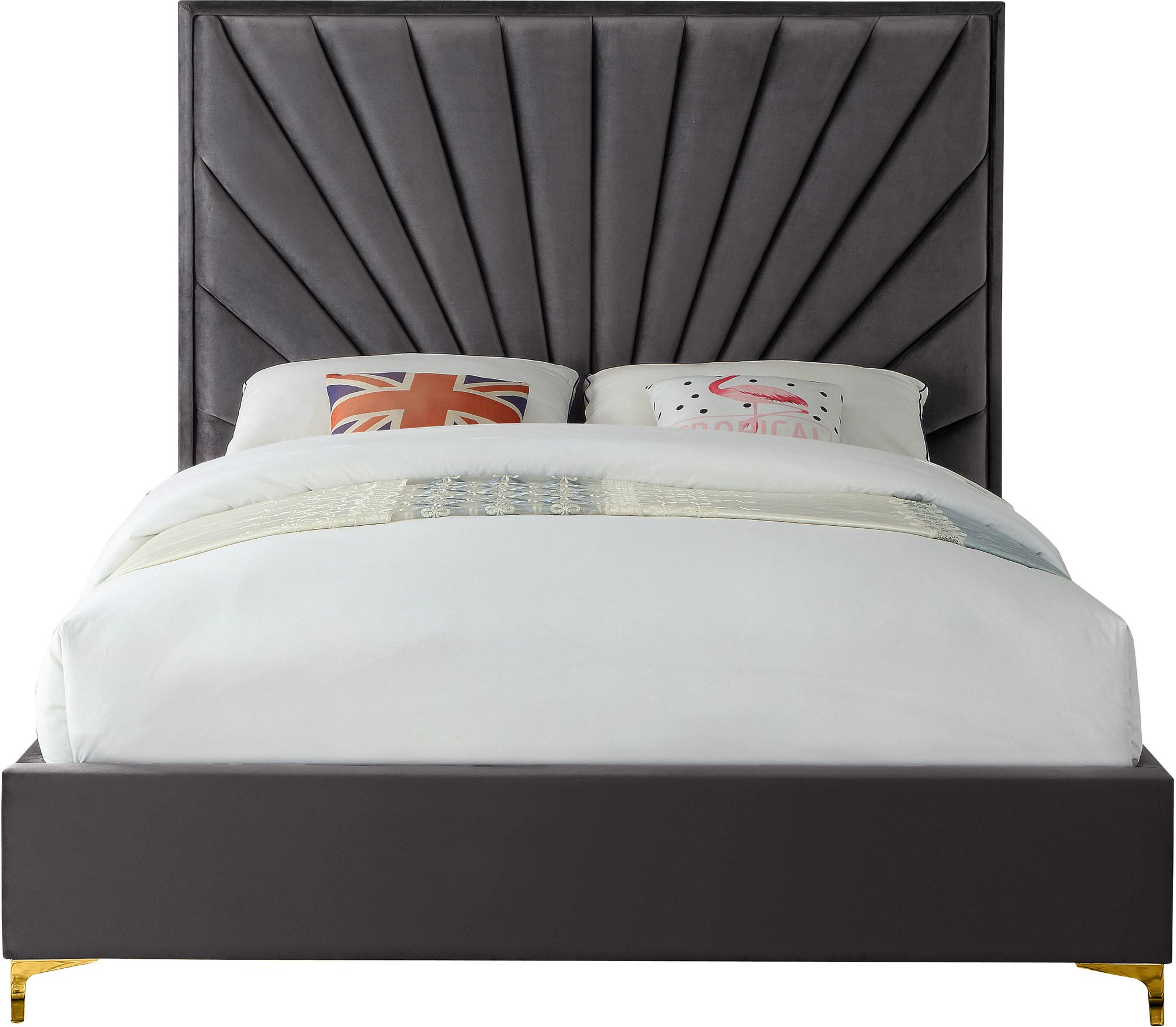 Eclipse Velvet Queen Size Bed
