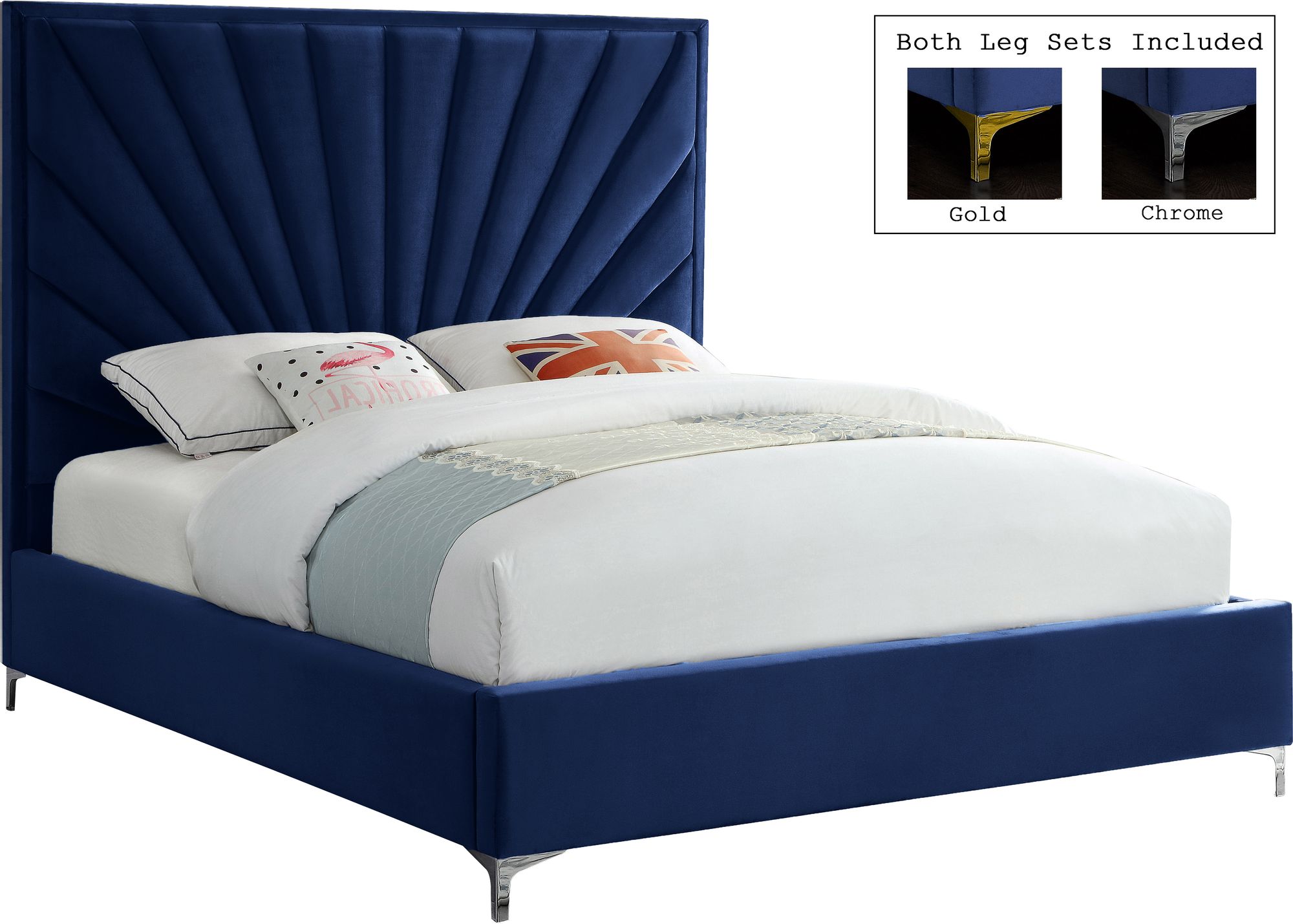 Eclipse Velvet Full Size Bed