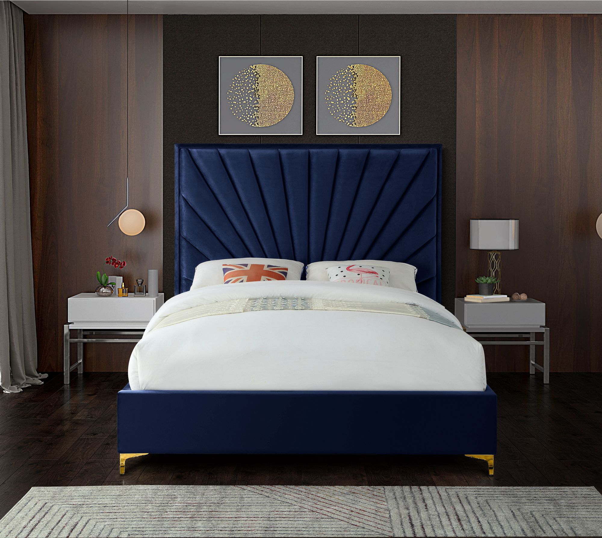 Eclipse Velvet Queen Size Bed
