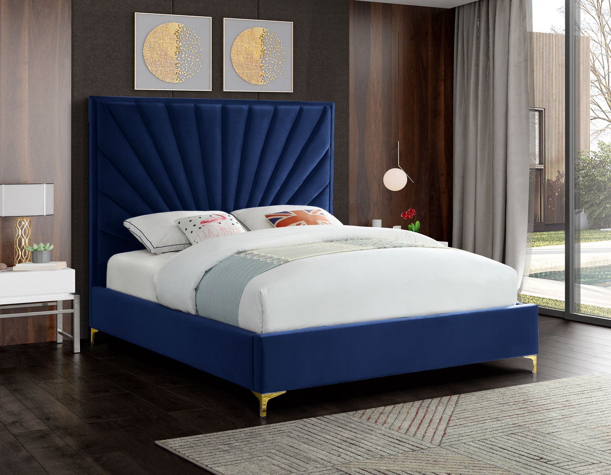 Eclipse Velvet King Size Bed