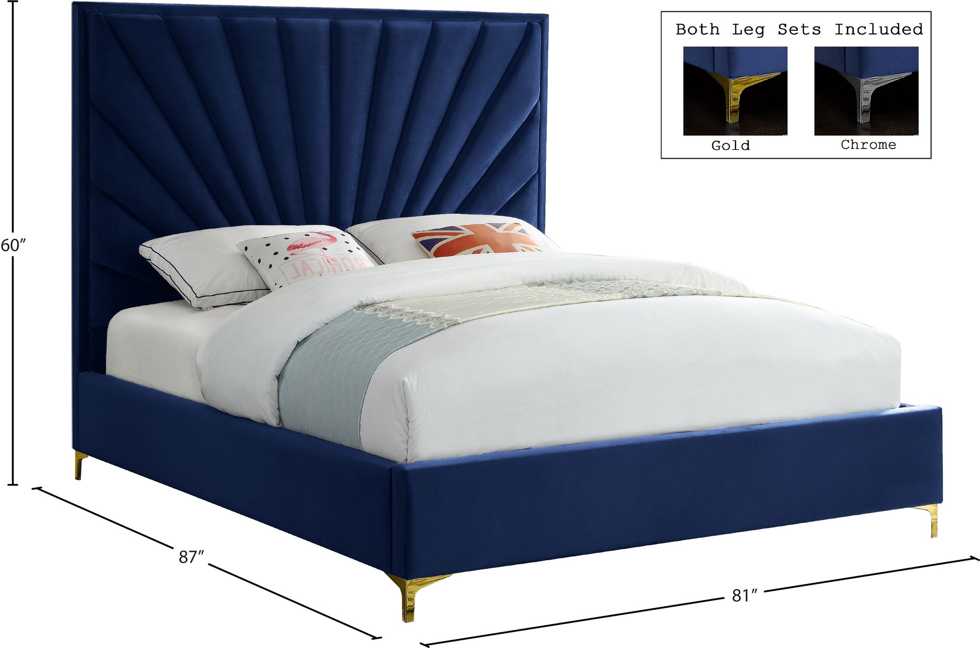 Eclipse Velvet King Size Bed