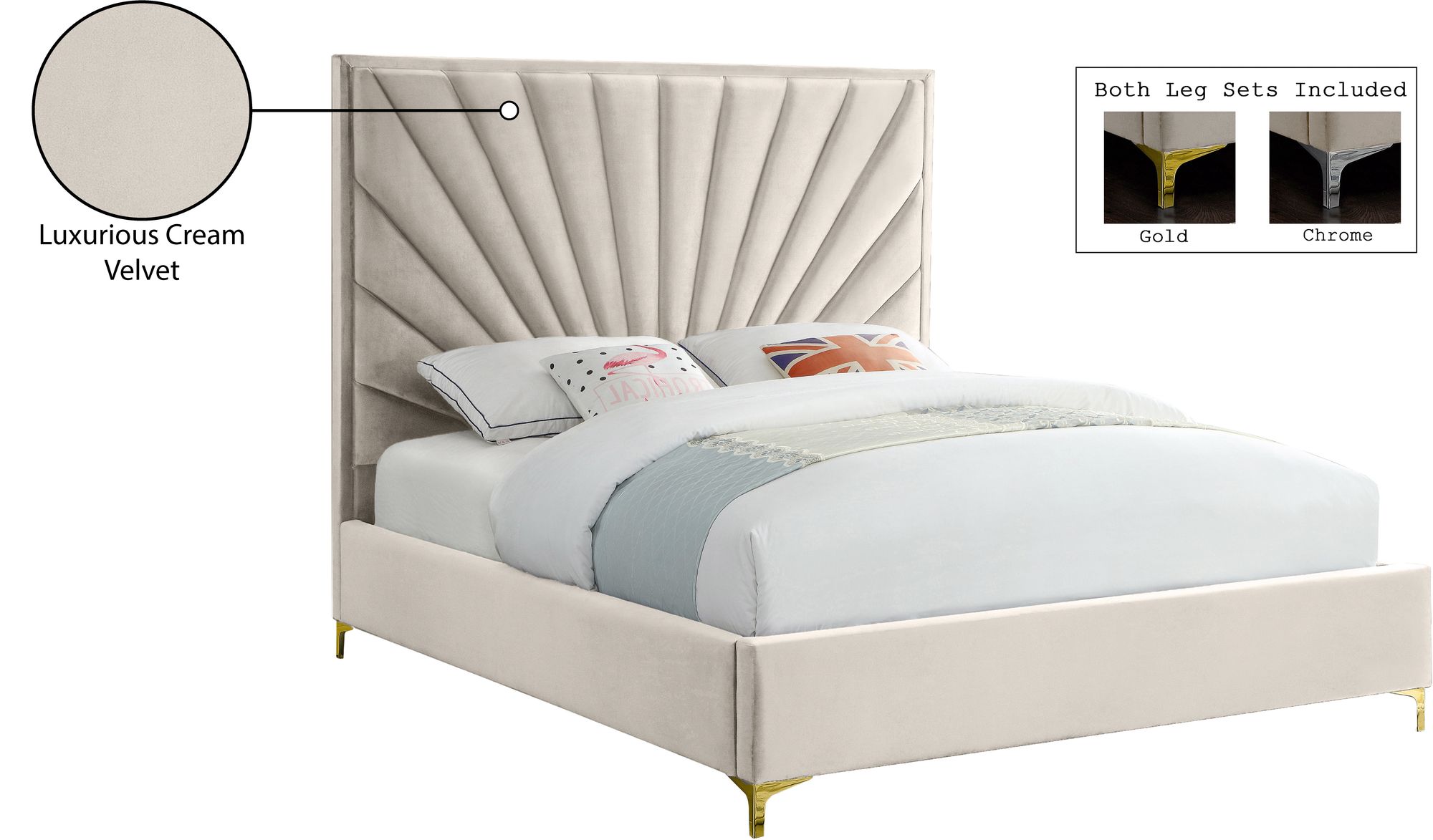 Eclipse Velvet Full Size Bed