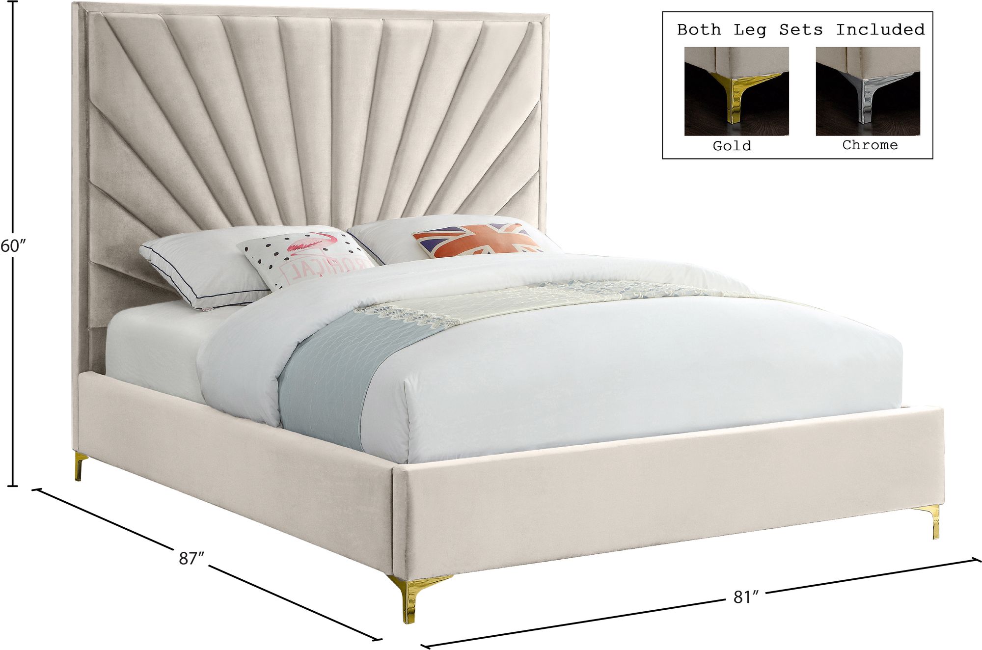 Eclipse Velvet King Size Bed