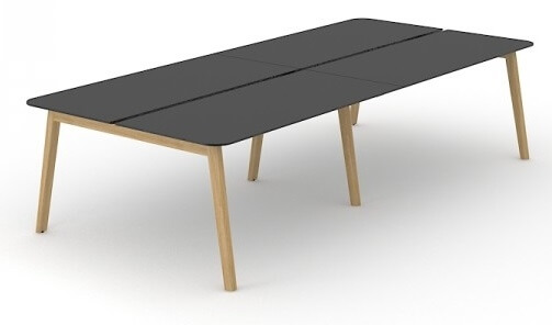 Nova Wood 141.7" Office 4-Desk Bench