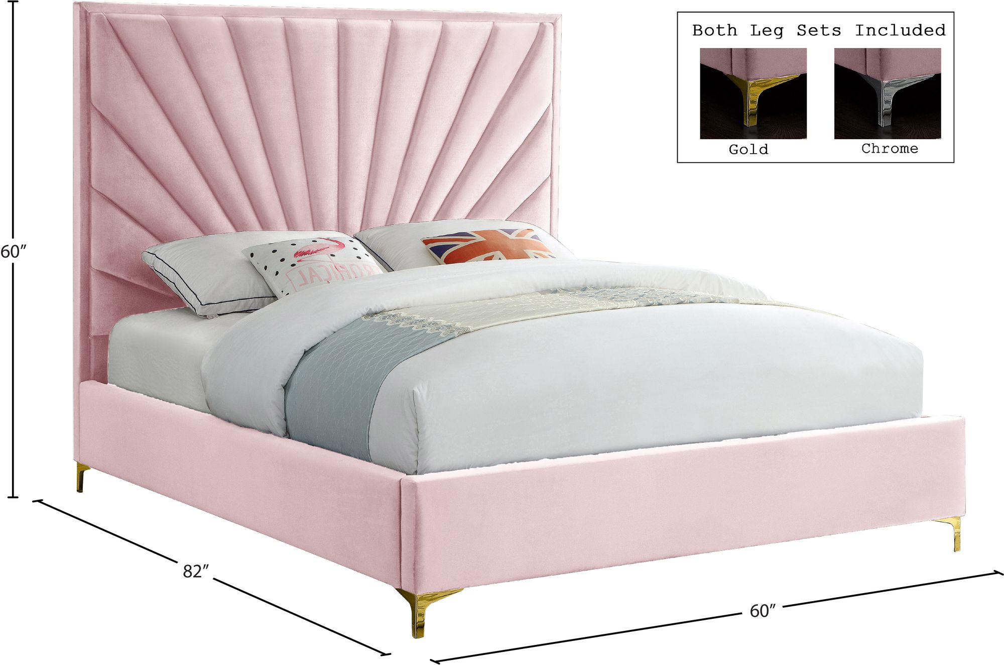 Eclipse Velvet Full Size Bed