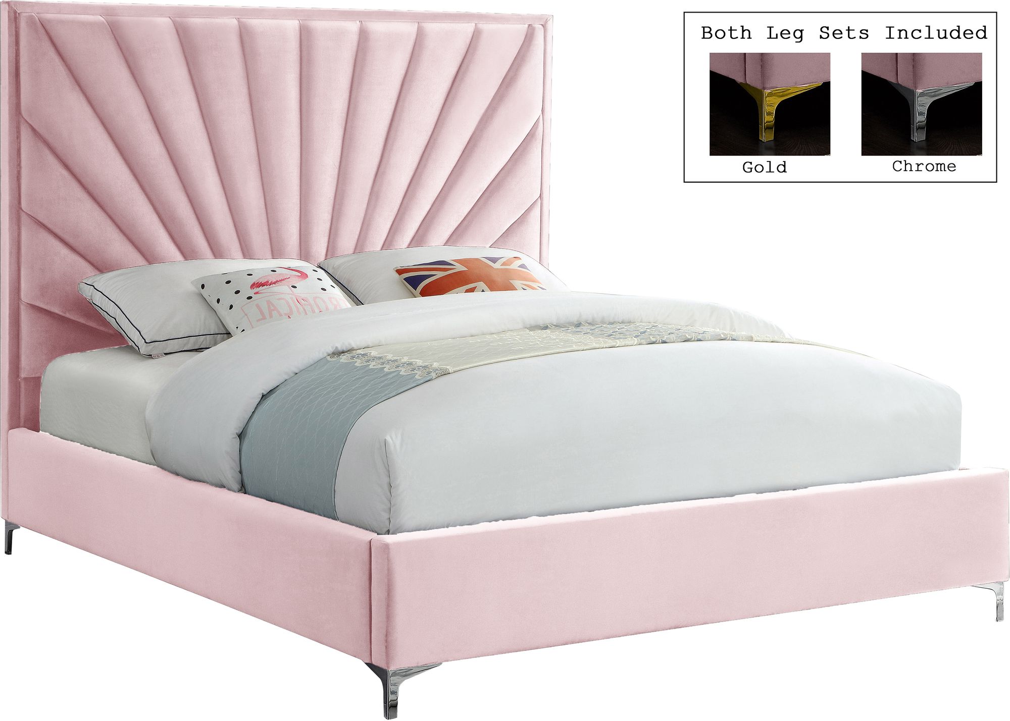 Eclipse Velvet Queen Size Bed