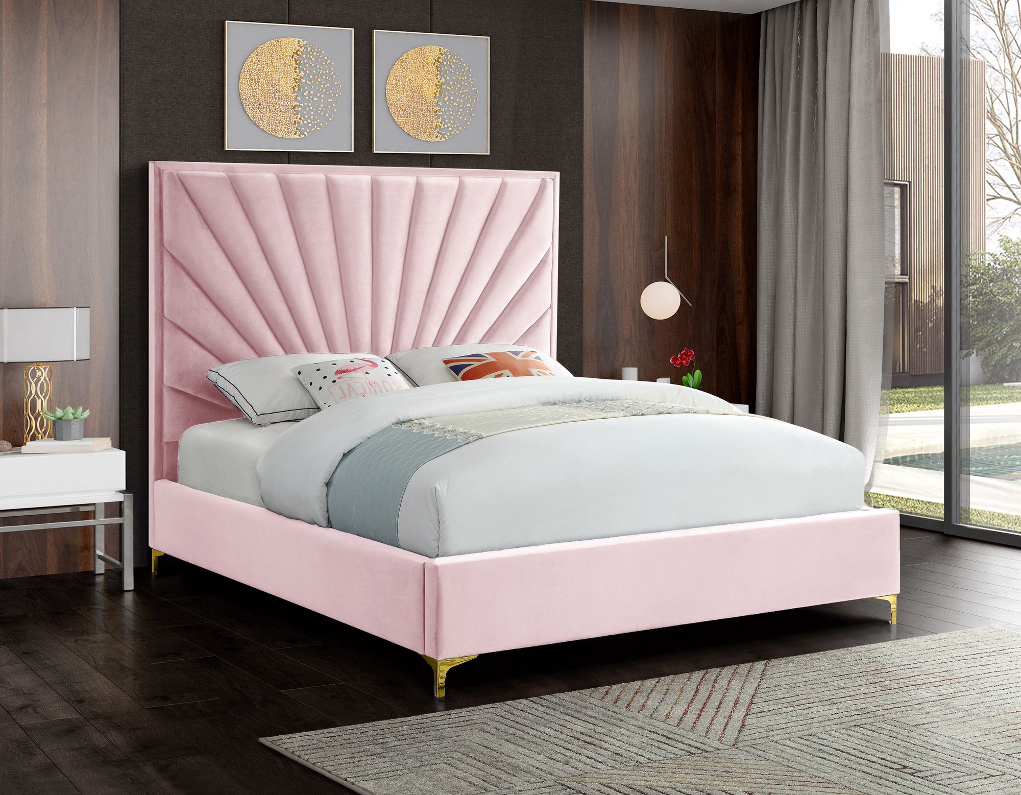 Eclipse Velvet Queen Size Bed