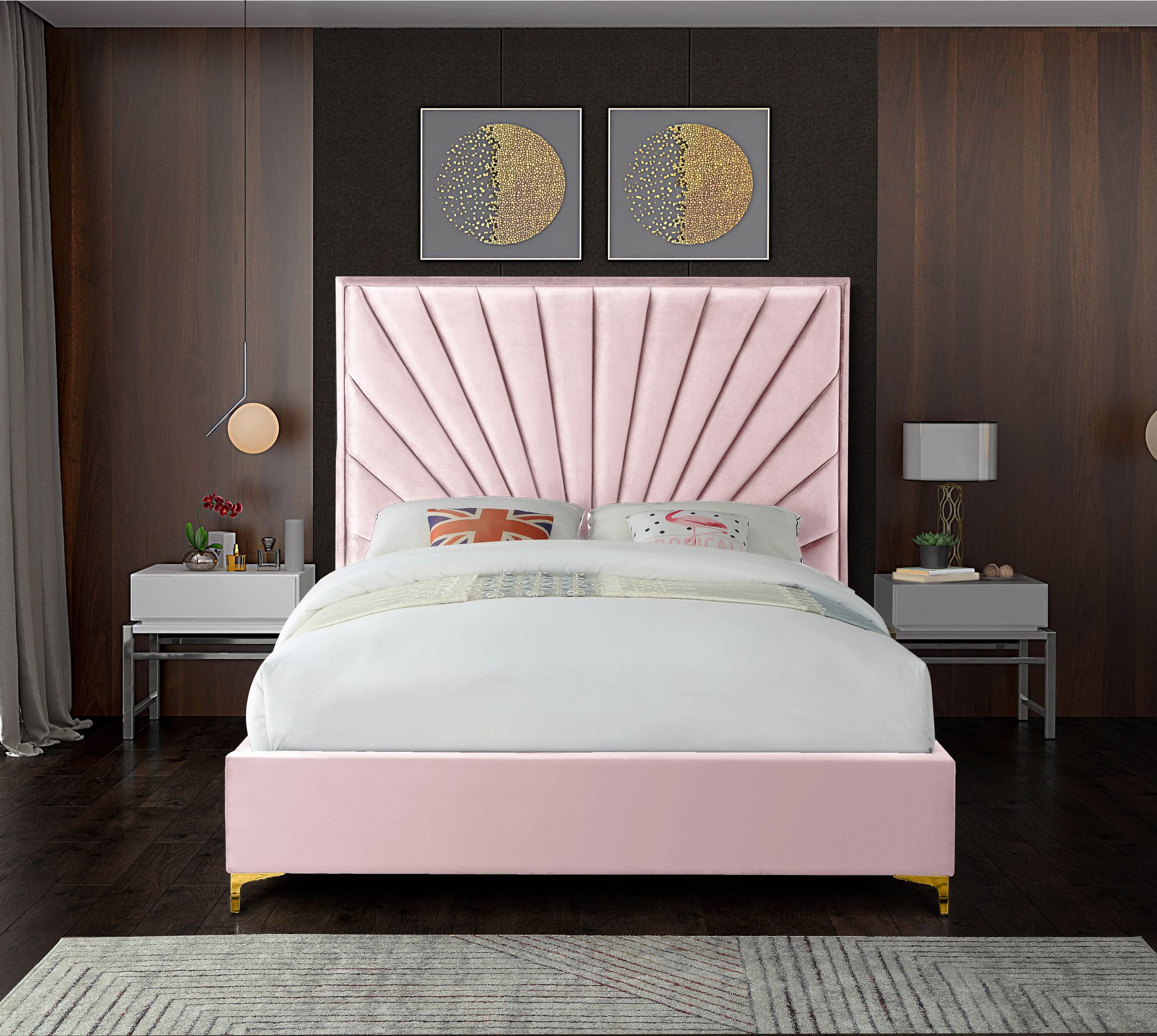 Eclipse Velvet King Size Bed