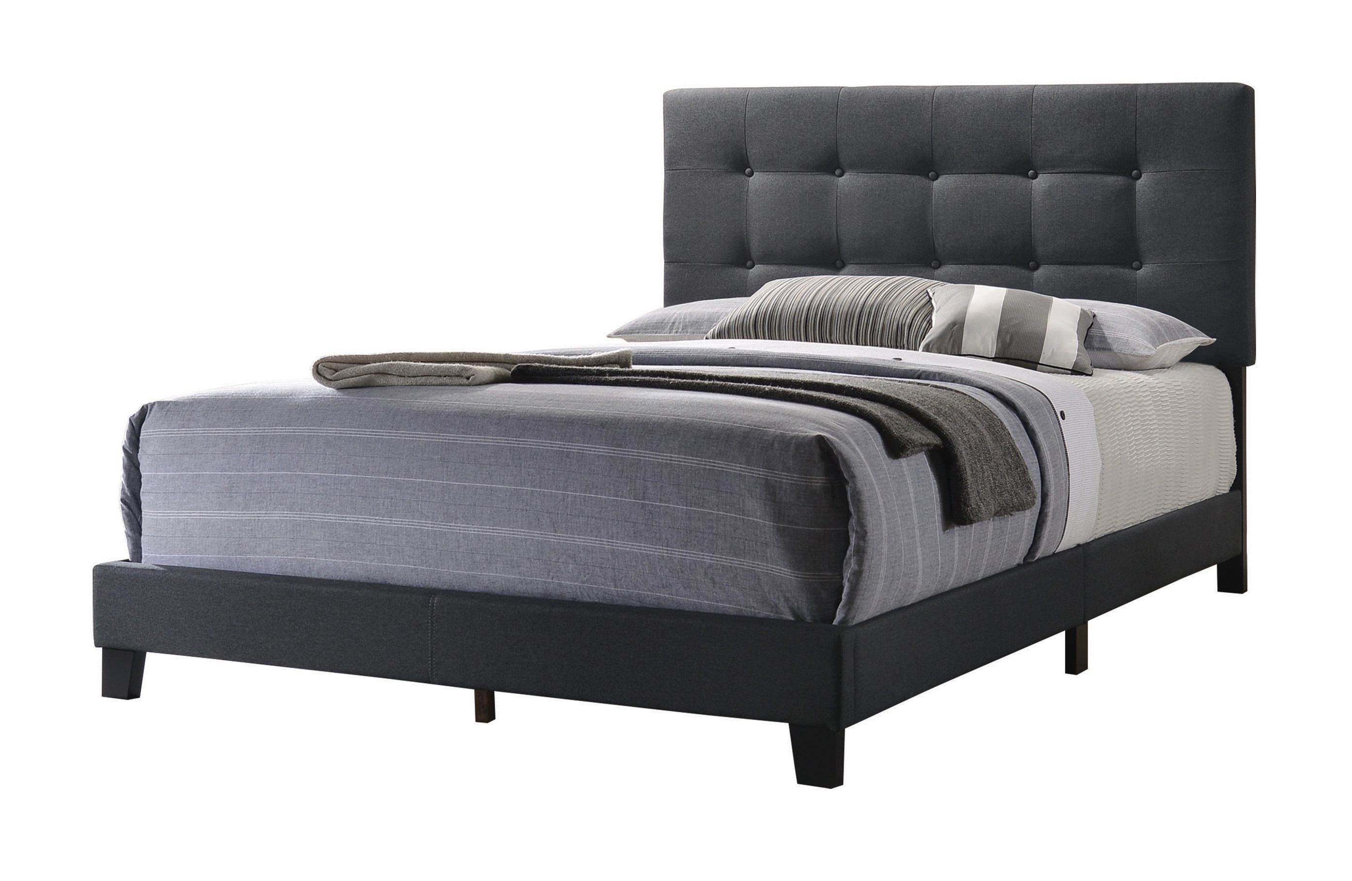 Mapes Fabric Tufted Upholstered Bed, Eastern King Size